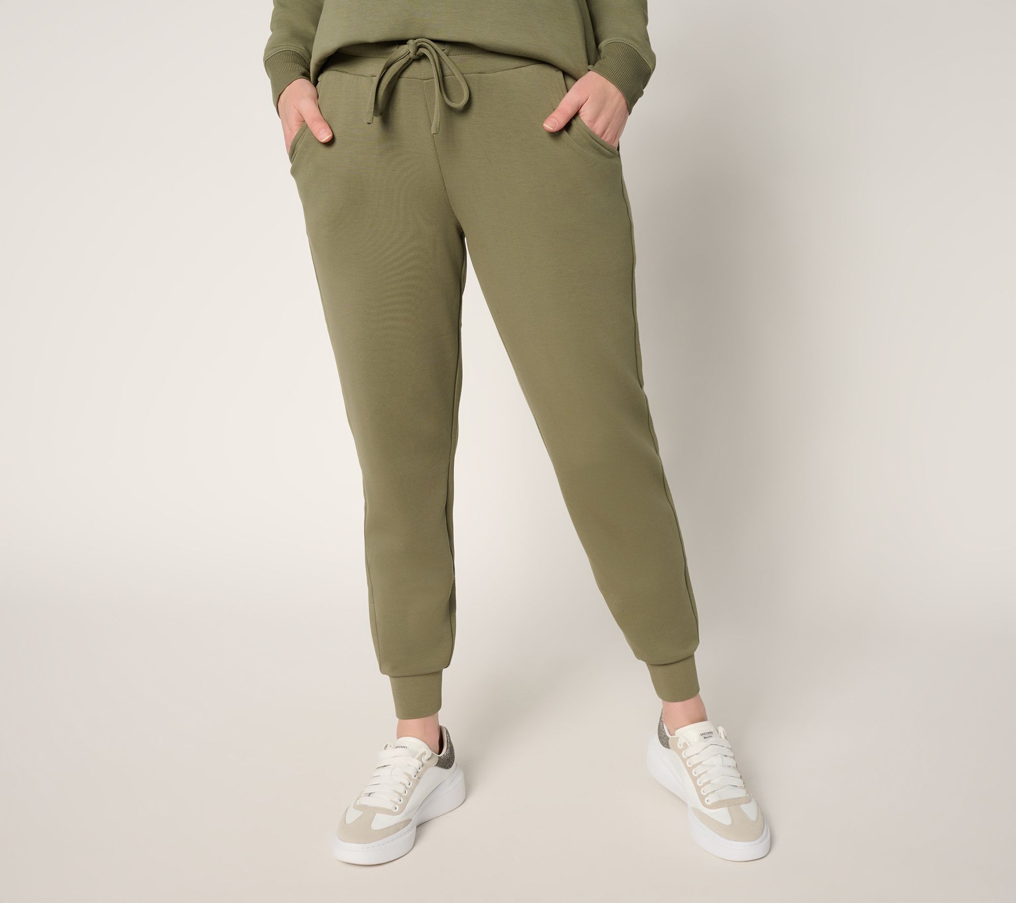 Belle by Kim Gravel Petite ScubaLuxe Joggers with Drawstring