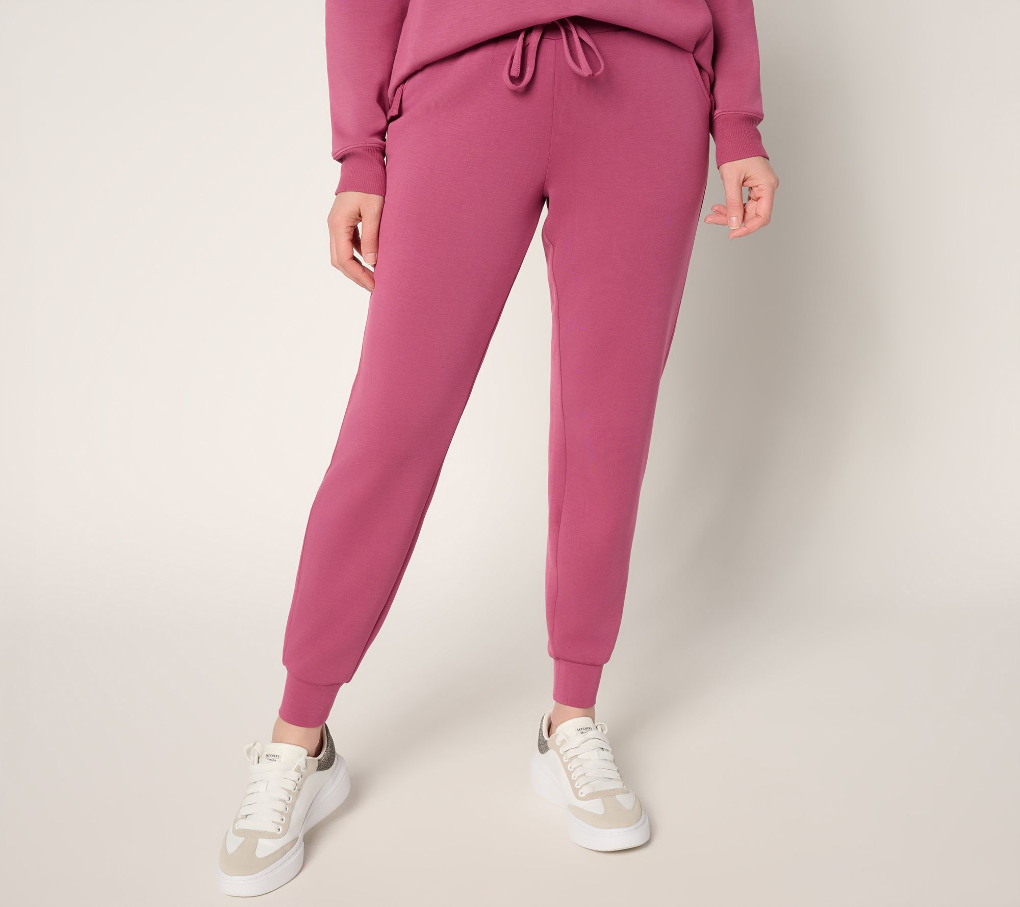 Belle by Kim Gravel Petite ScubaLuxe Joggers with Drawstring