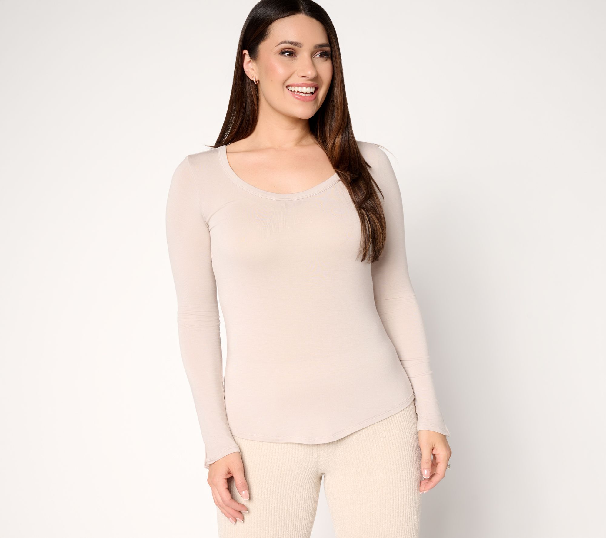 Barefoot Dreams MC Modal Scoop Neck Long Sleeve Tee