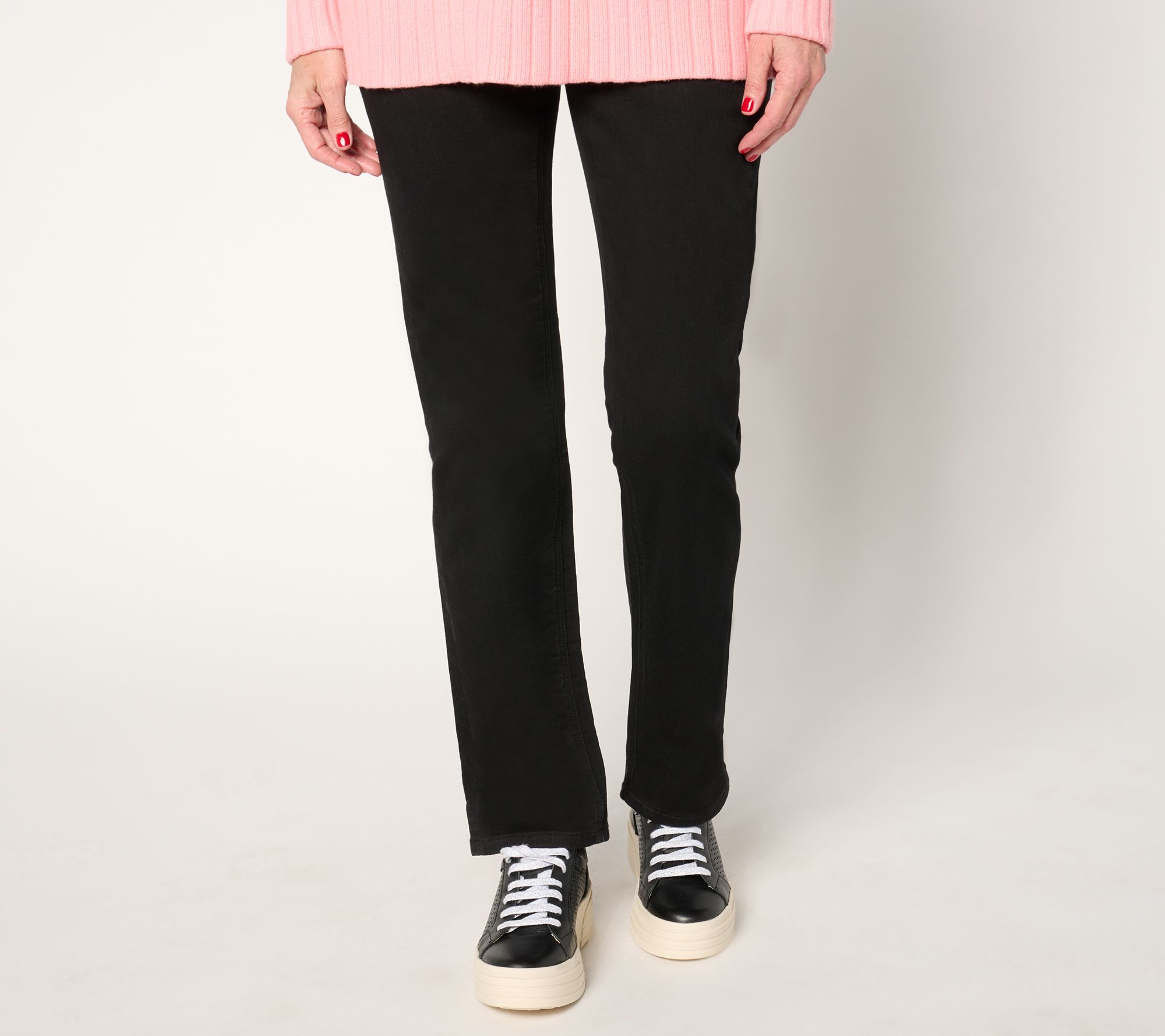 "As Is" Denim & Co. Tall Comfy Knit Straight Leg Pull On Jean