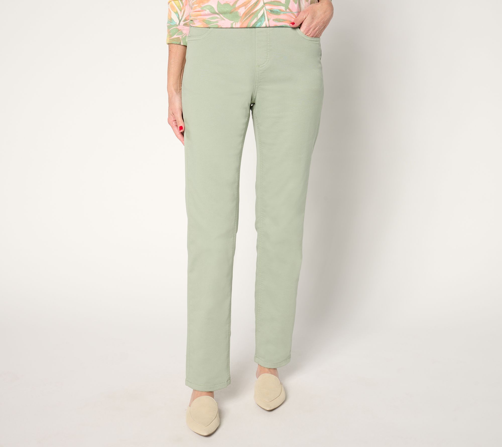 "As Is" Denim & Co. Tall Comfy Knit Straight Leg Pull On Jean