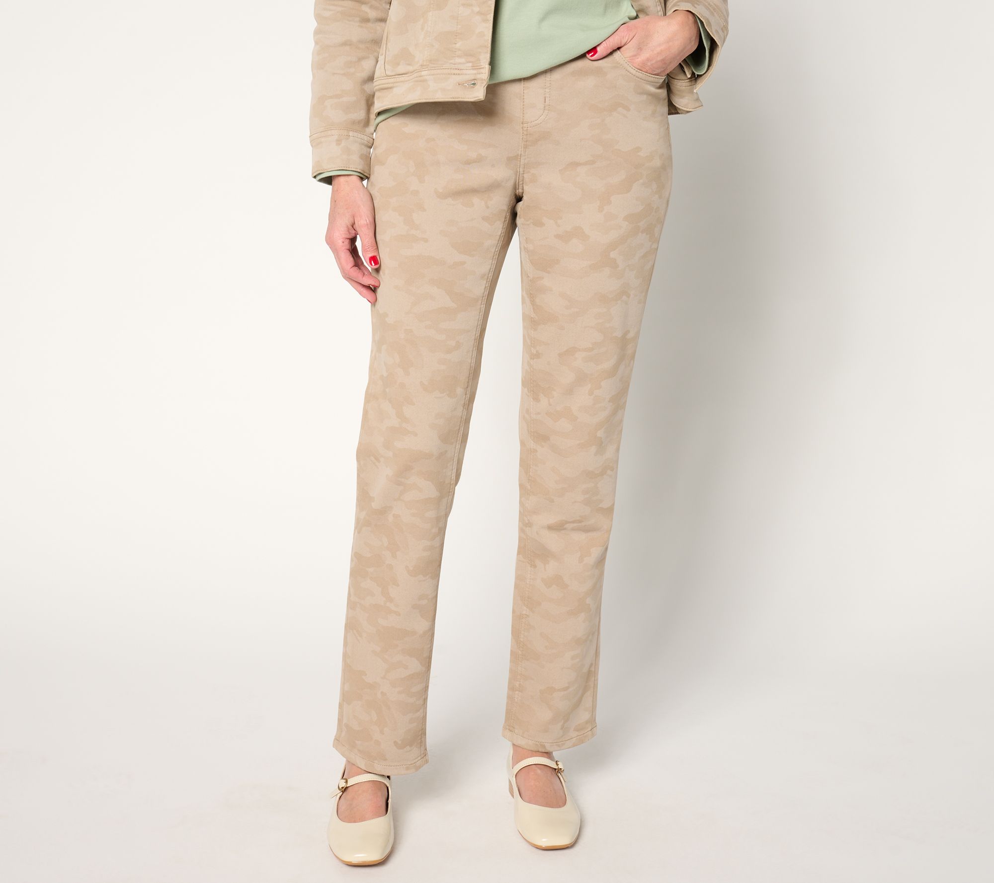 "As Is" Denim & Co. Tall Comfy Knit Straight Leg Pull On Jean