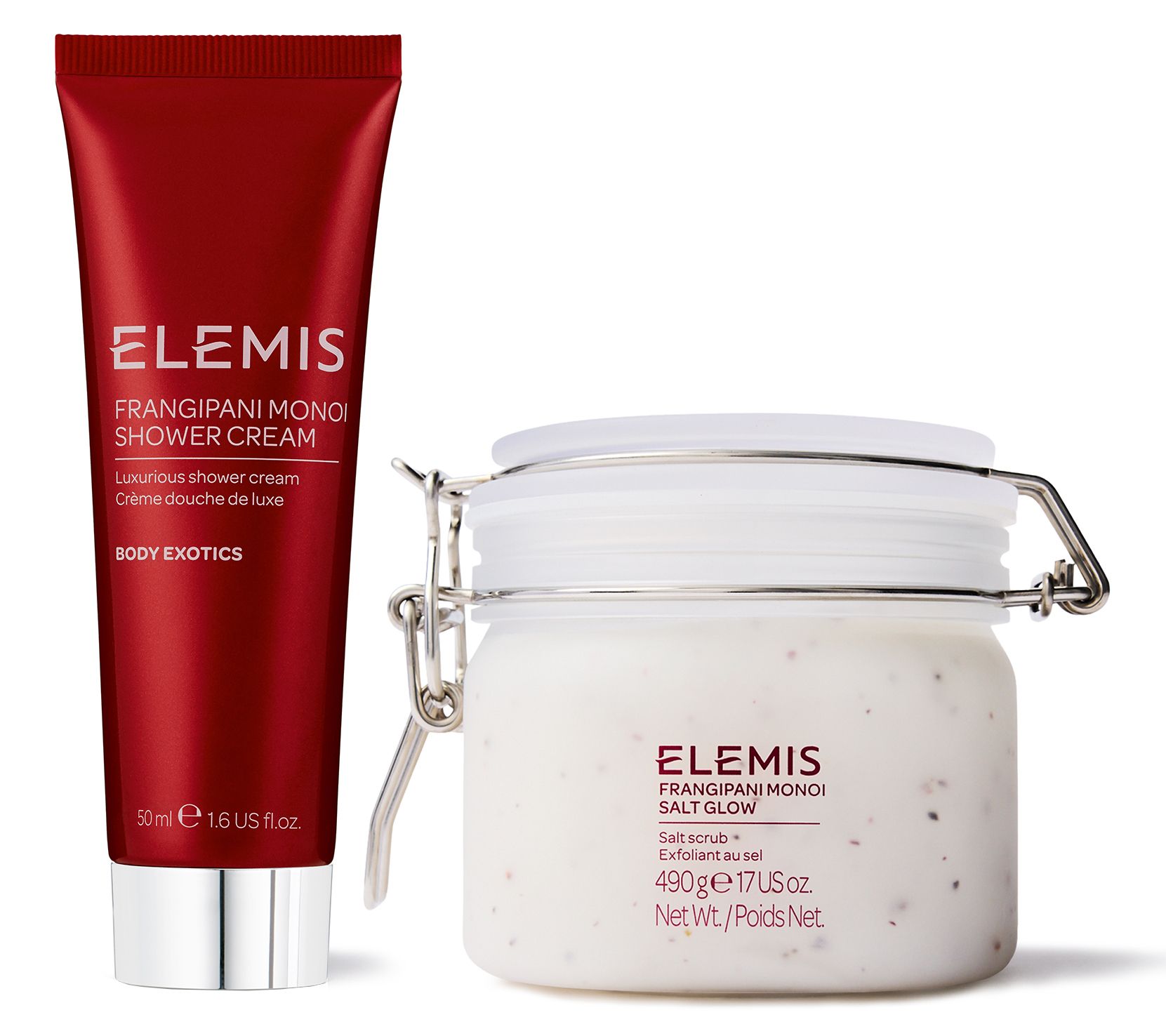 ELEMIS Frangipani Monoi Body Salt Scrub w/Travel Shower Scrub
