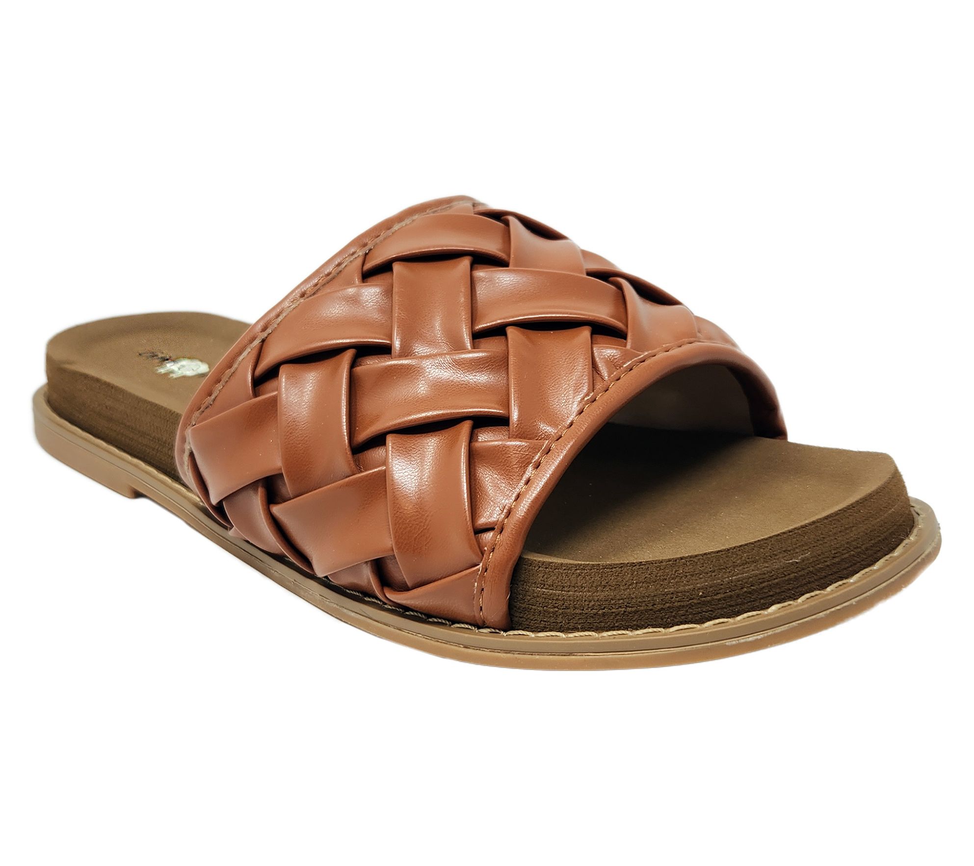 Gaahuu Women's Basket Weave Footbed Slide Sandal