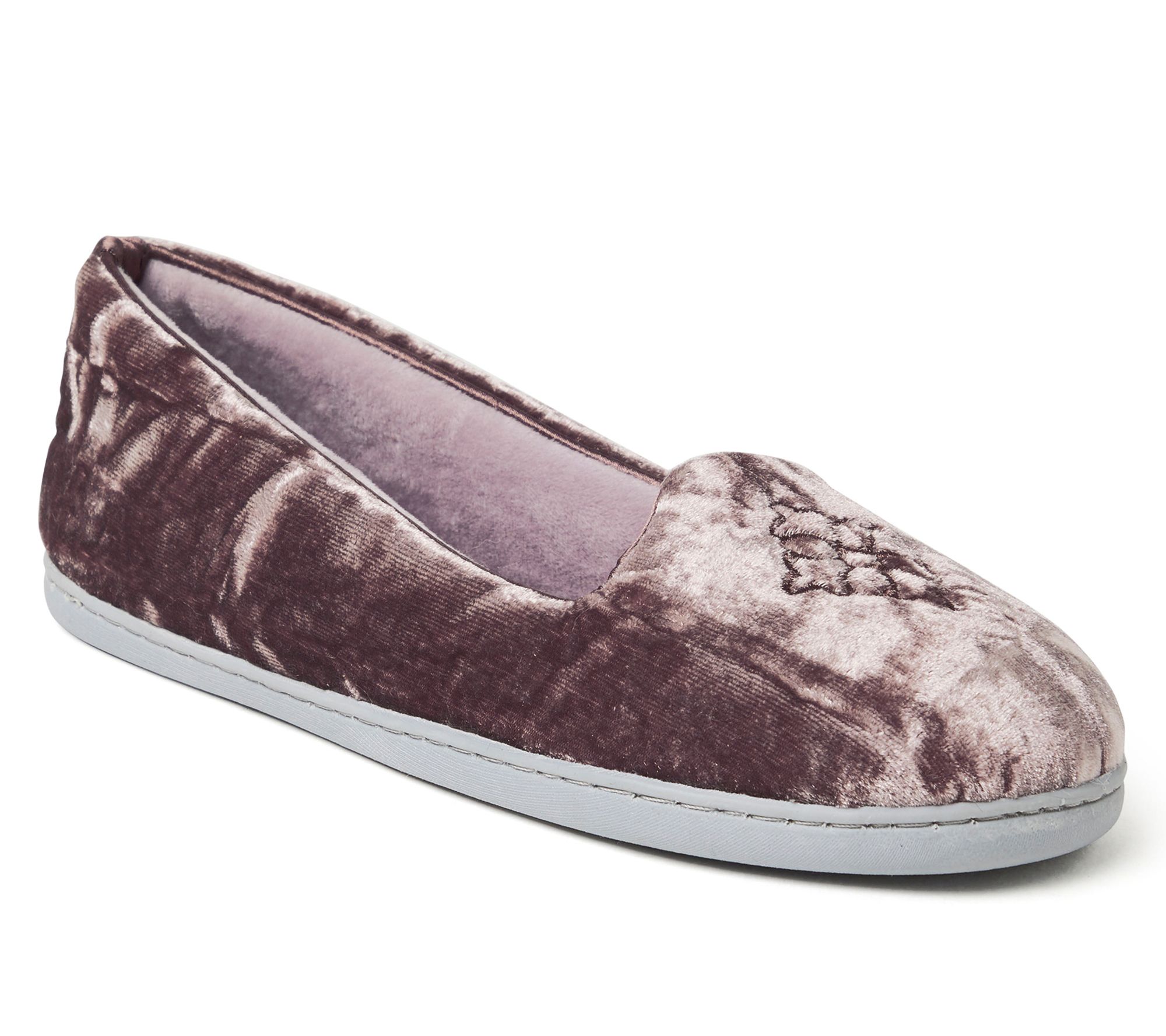 Dearfoams Women's Memory Foam Velour Closed Back Slipper