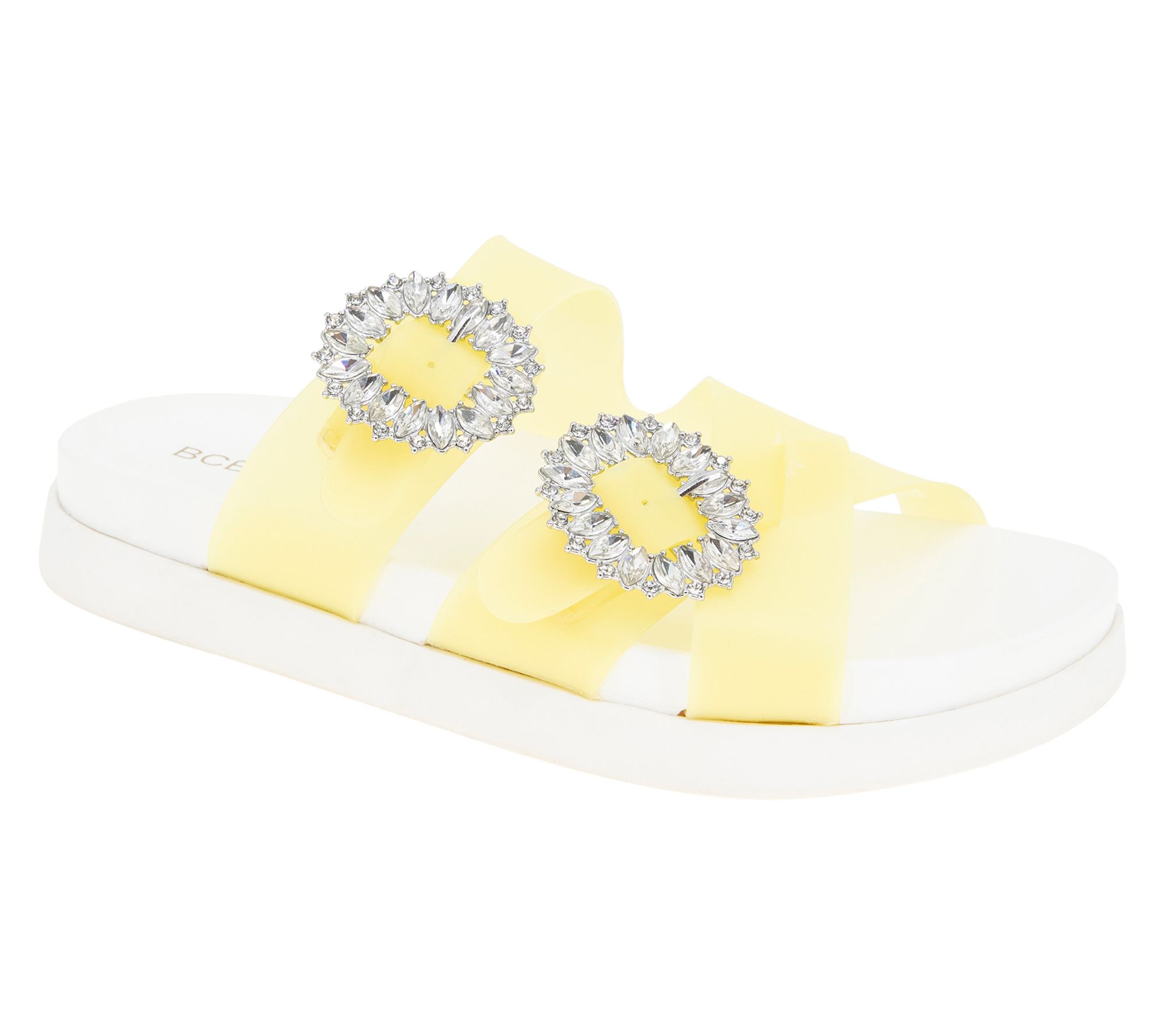 BCBGeneration Jia Embellished Buckle Footbed Slip On Sandal