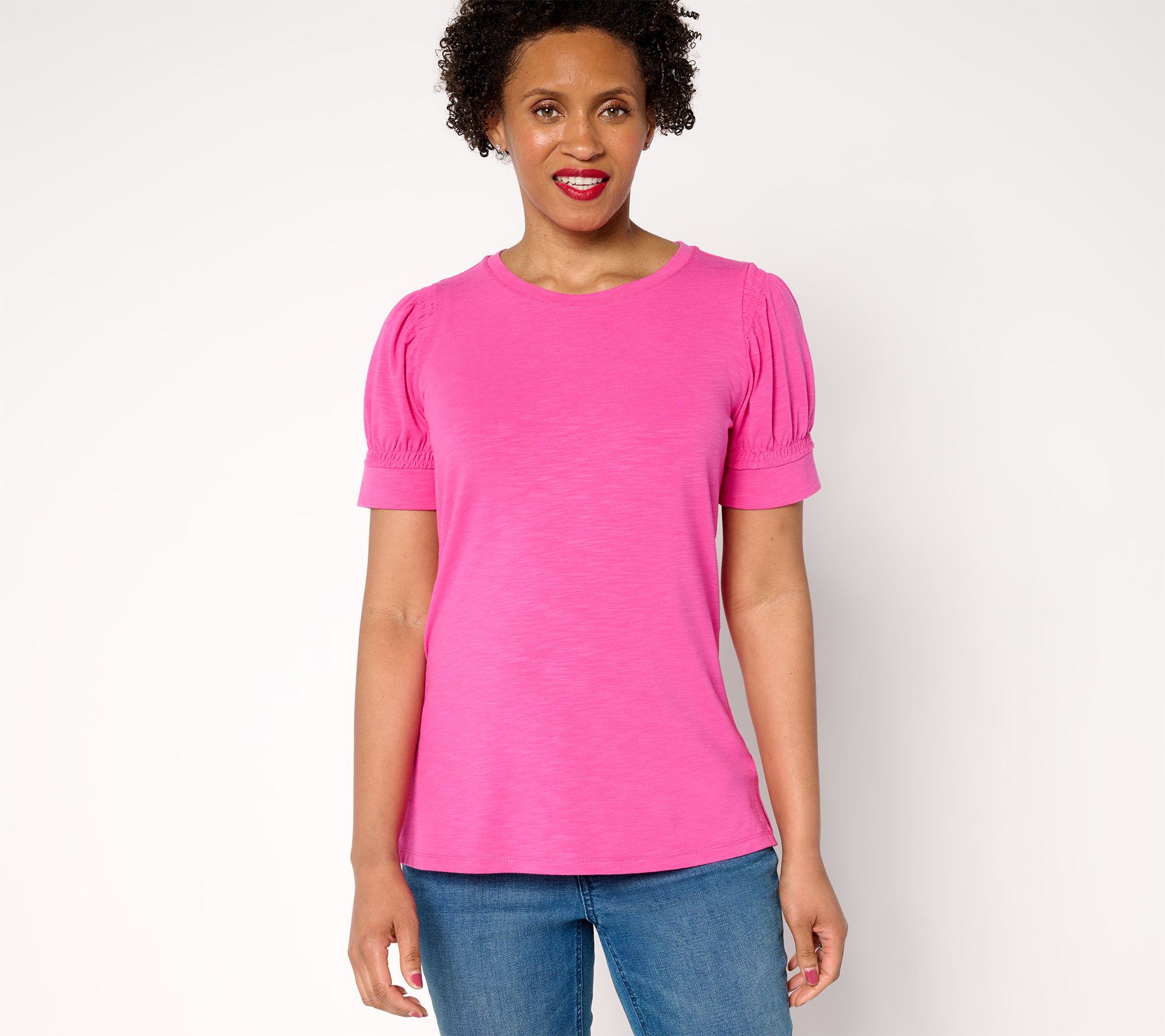 "As Is" Belle Beach by Kim Gravel Double Smocked Sleeve Top