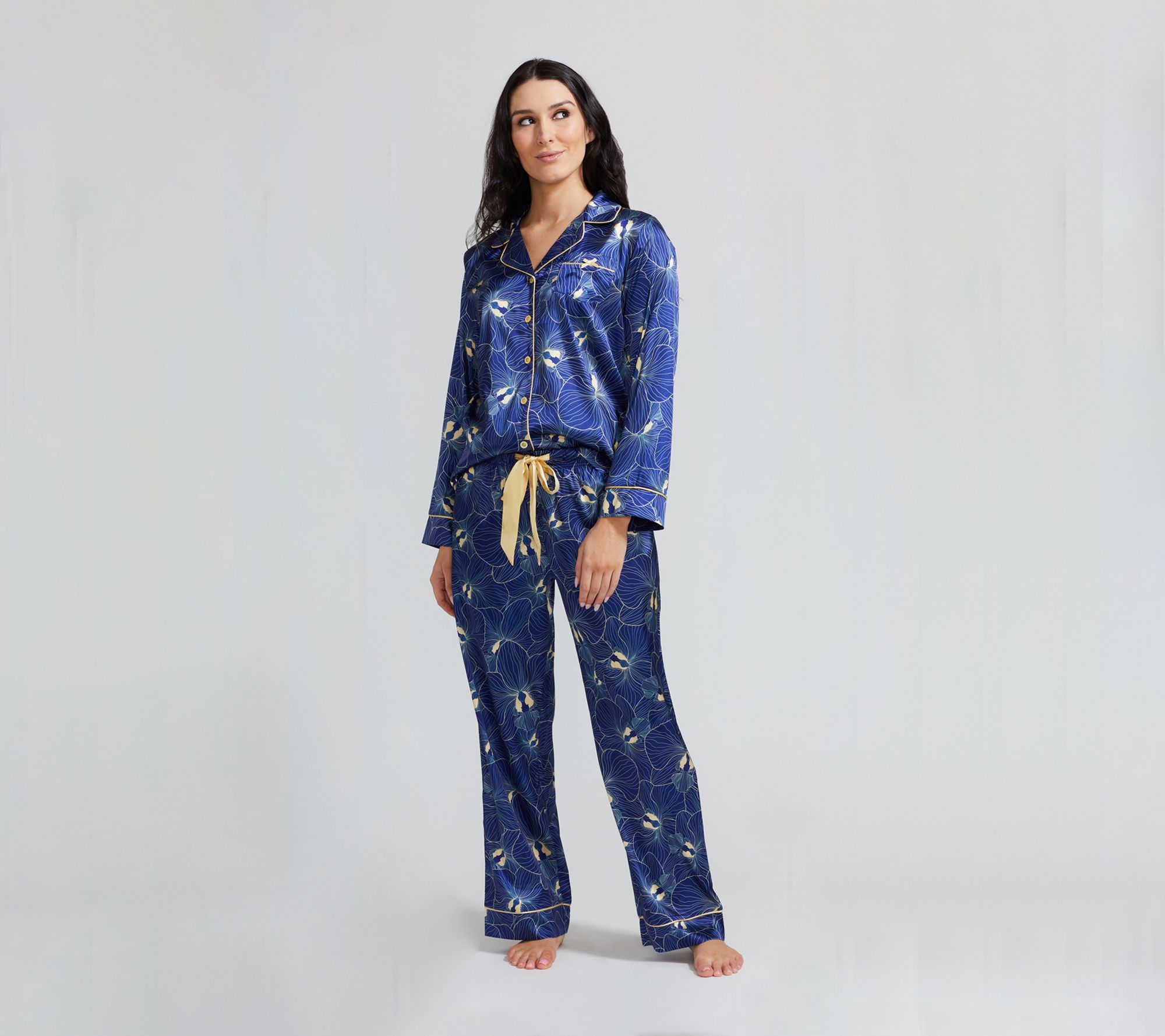 Randy Fenoli Sleepwear Satin Long Sleeve Pajama Set