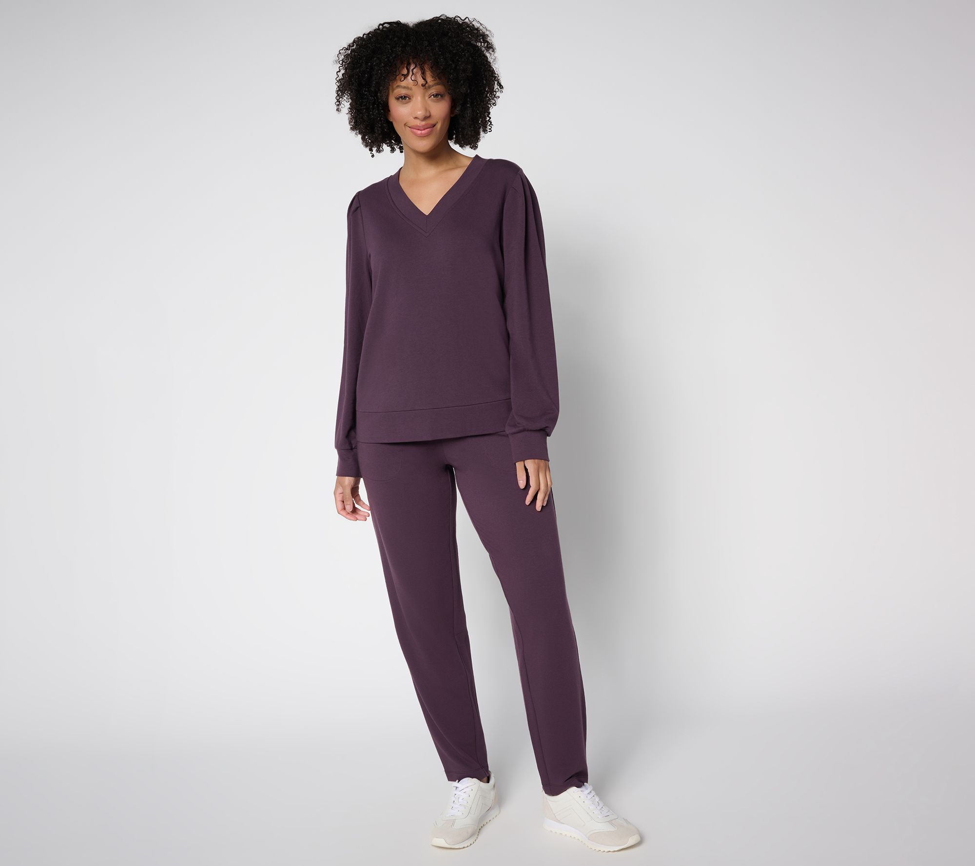 "As Is" AnyBody Tall Cozy Knit French Terry Top and Pants Set