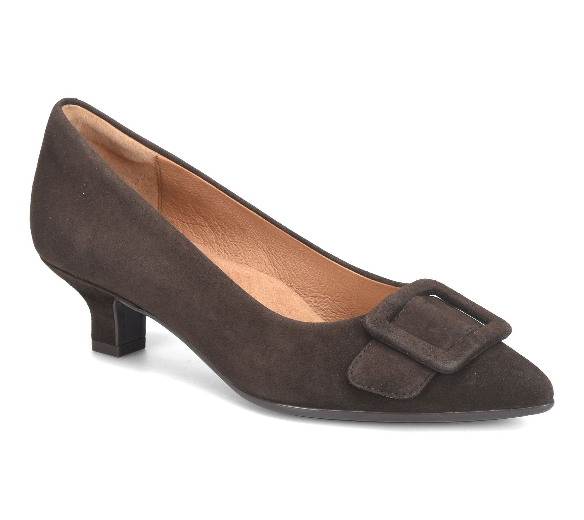 Sofft Suede Buckled Kitten Heel - Sadie