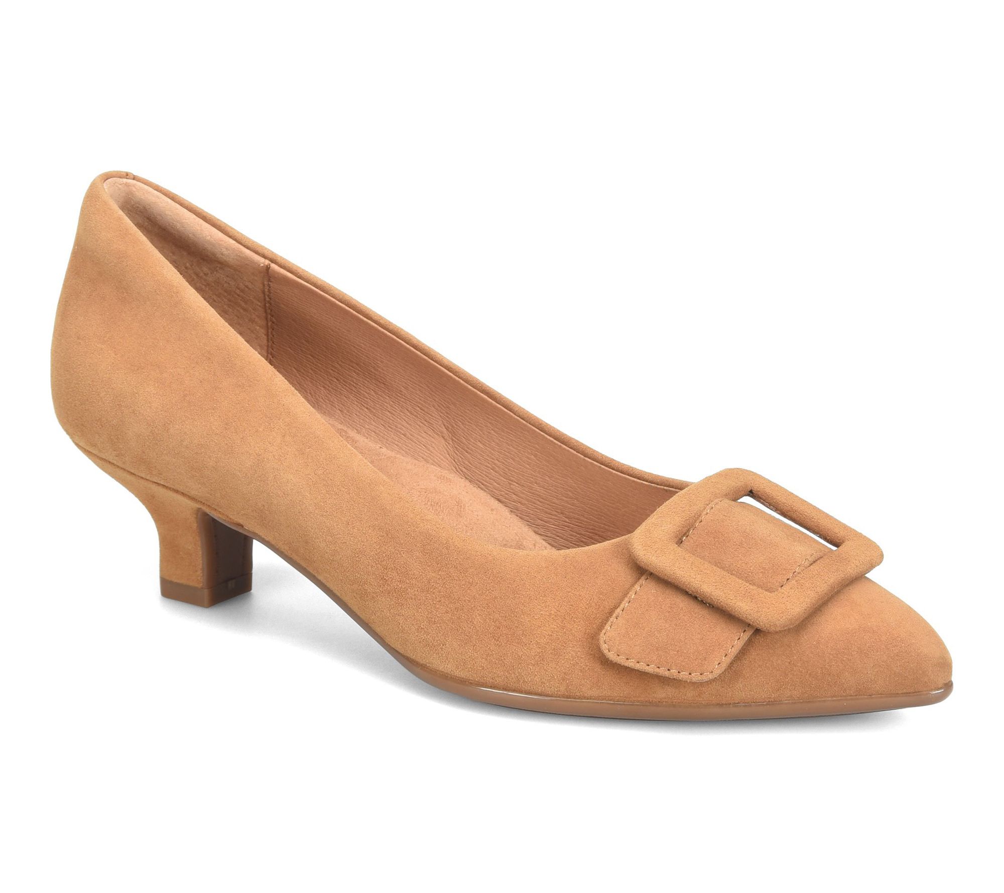 Sofft Suede Buckled Kitten Heel - Sadie
