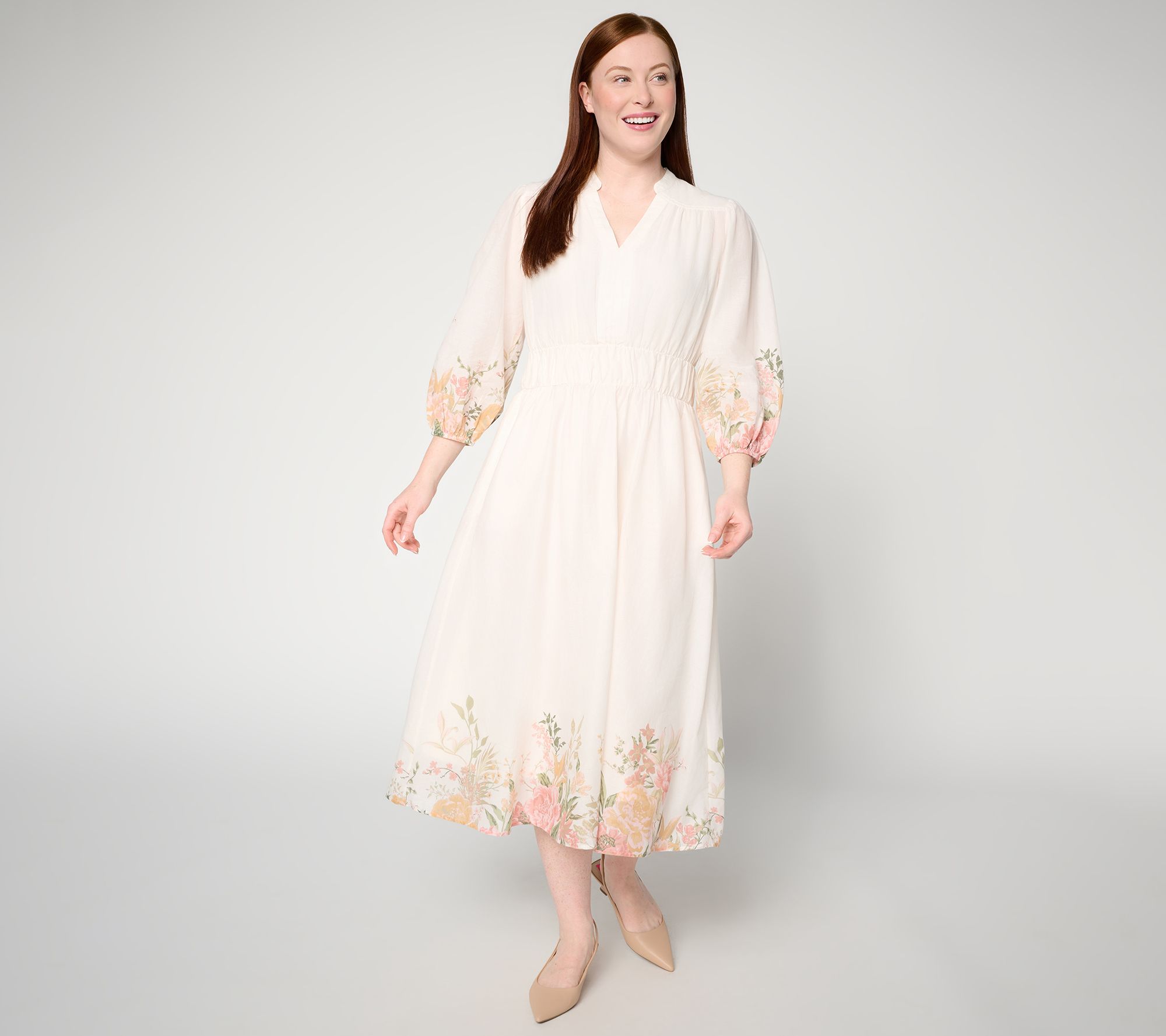 Ree by the Pioneer Woman Engineered Floral Print Knit Midi Dress