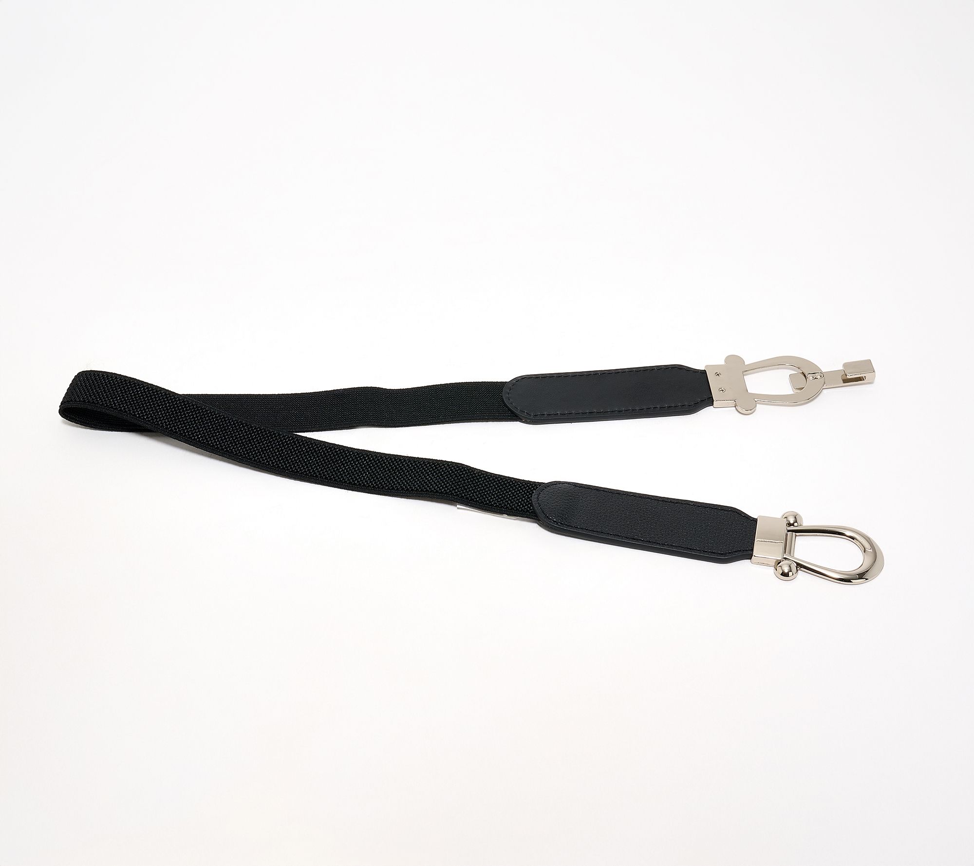 Susan Graver Elastic & Faux Leather Belt with Metal Closure