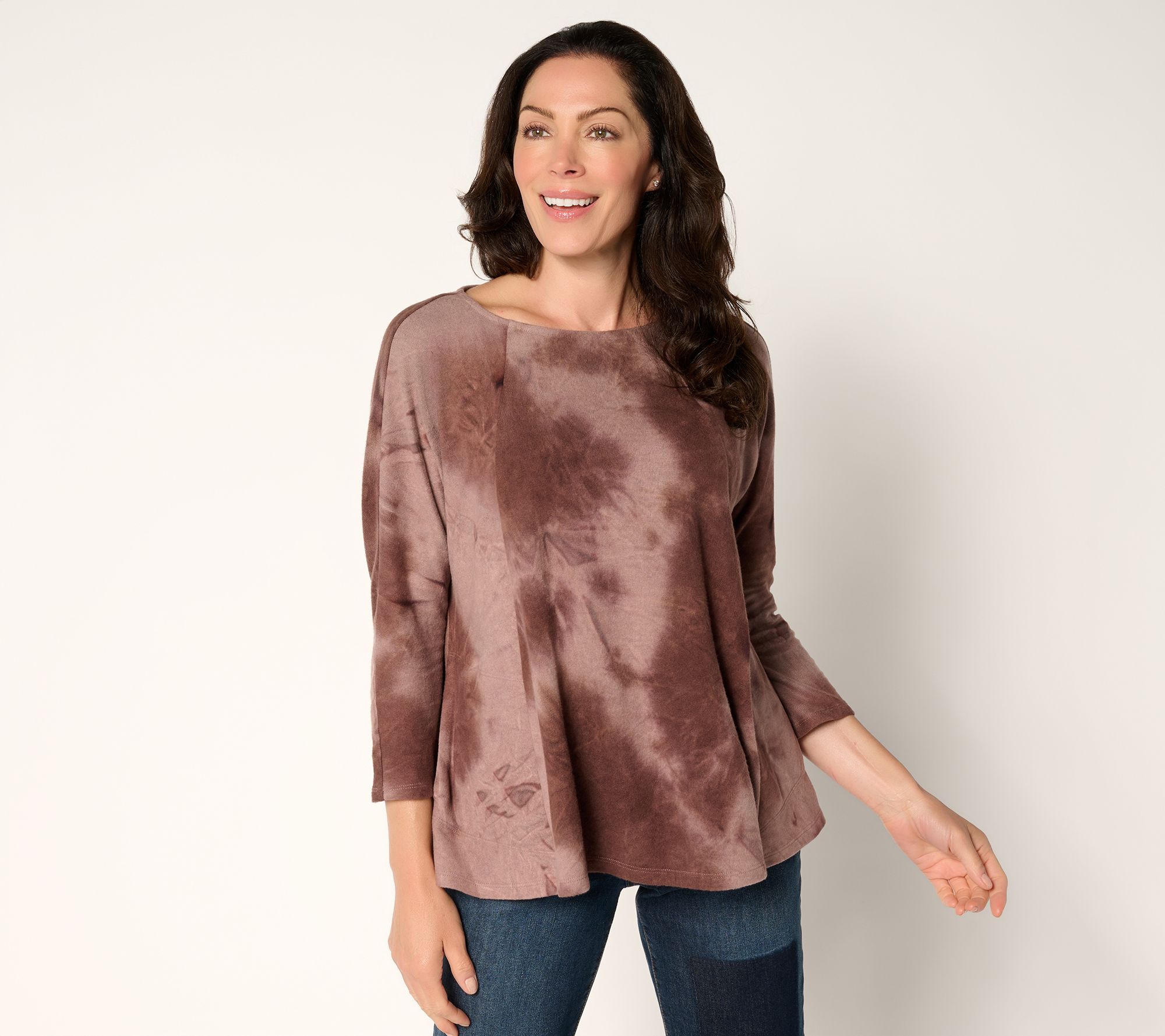 "As Is" LOGO by Lori Goldstein Brushed Knit Tie Dye Dolman Top