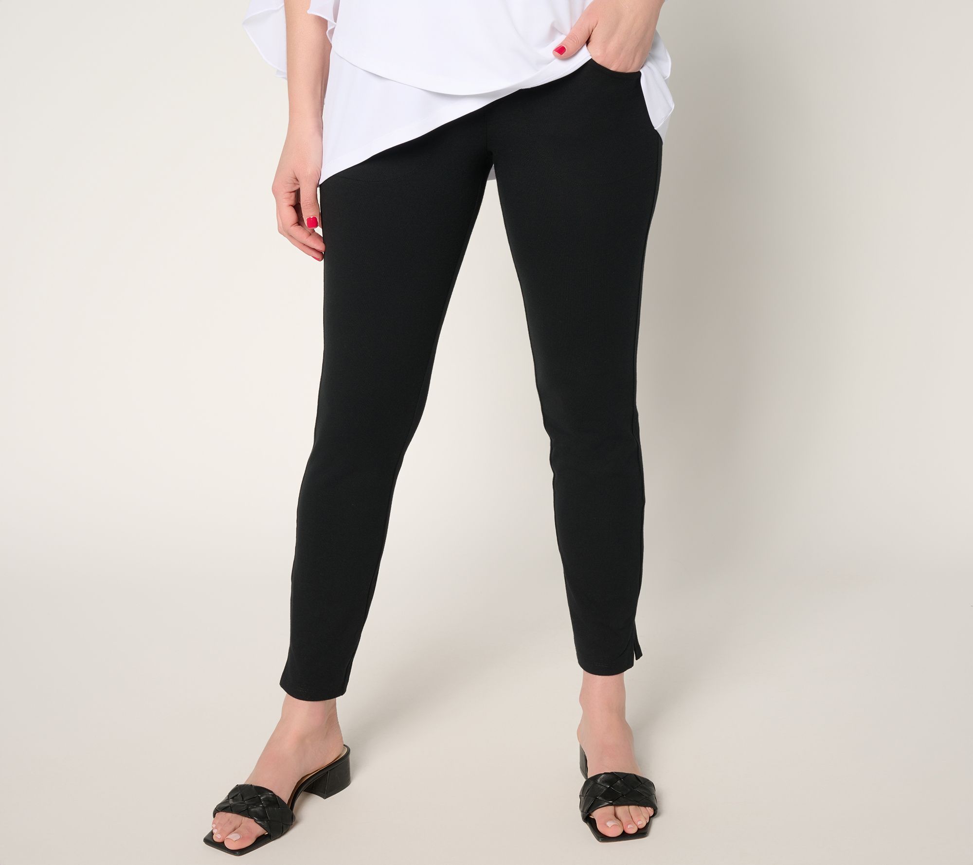 "As Is" Wicked by Women with Control Knit Petite Slim Leg Pant