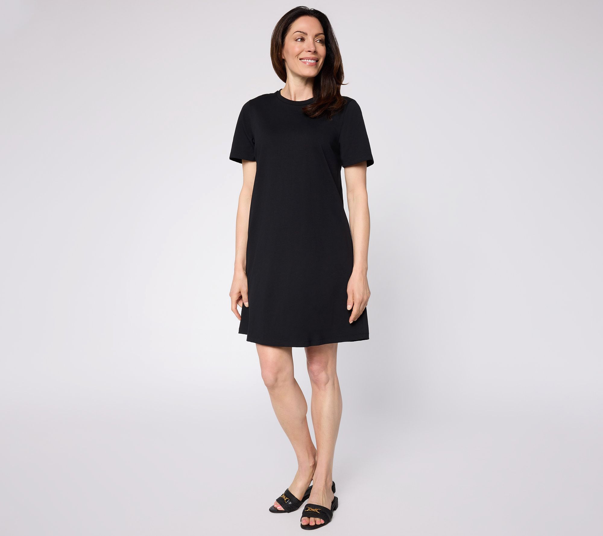 Luxe by Aimee Kestenberg Petite Printed A-Line T-Shirt Dress