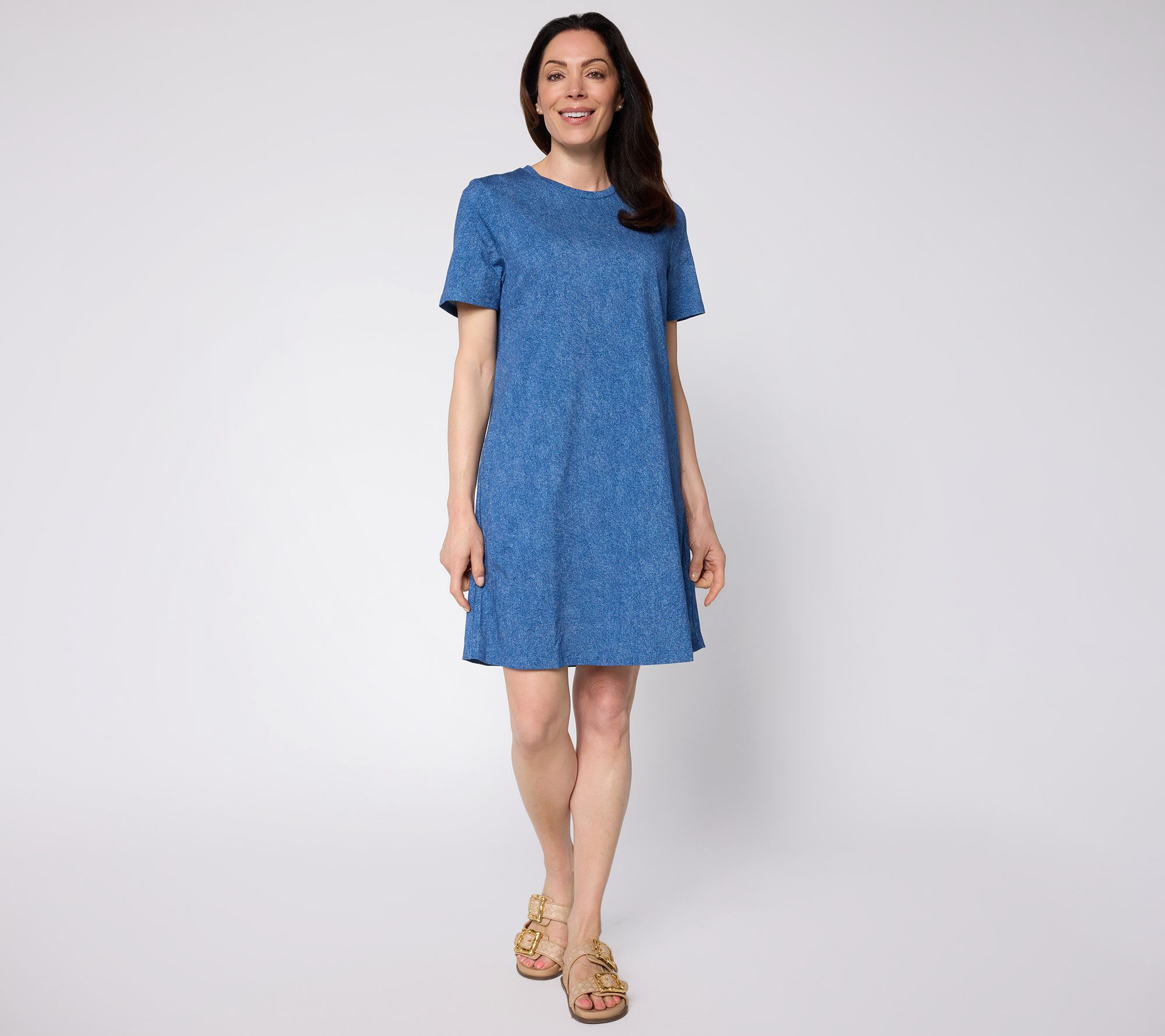 Luxe by Aimee Kestenberg Petite Printed A-Line T-Shirt Dress