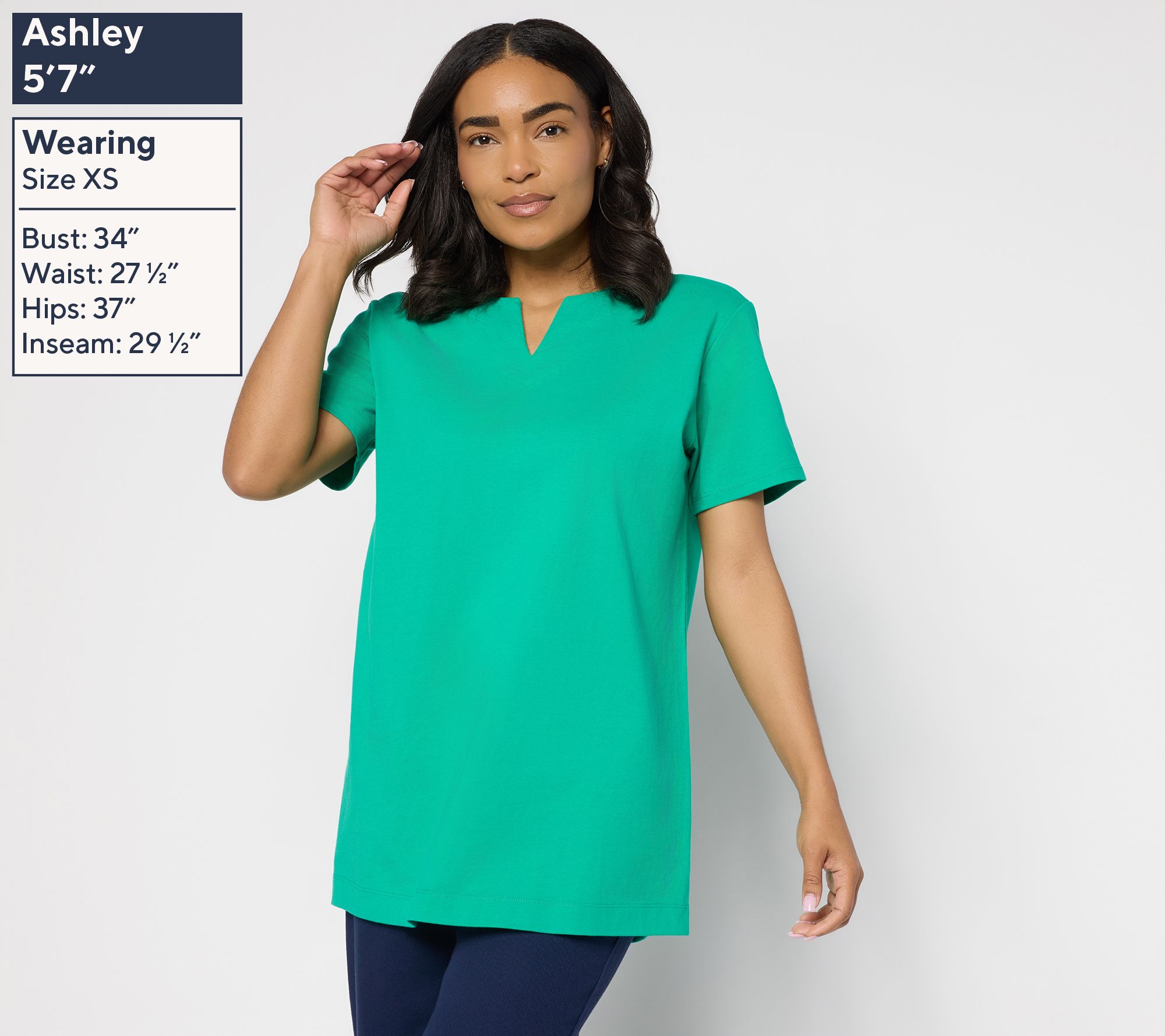 Denim & Co. Essentials Regular Cotton Jersey Oversized Tunic - QVC.com