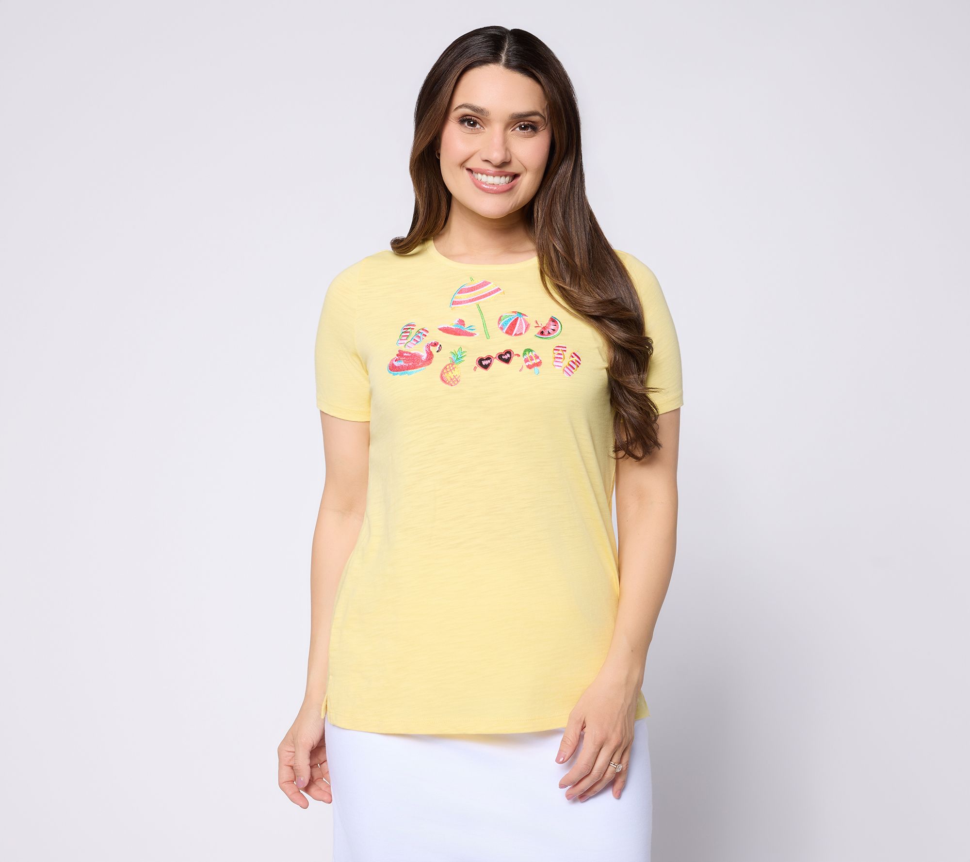 Quacker Factory Summer Daze Short Sleeve Top