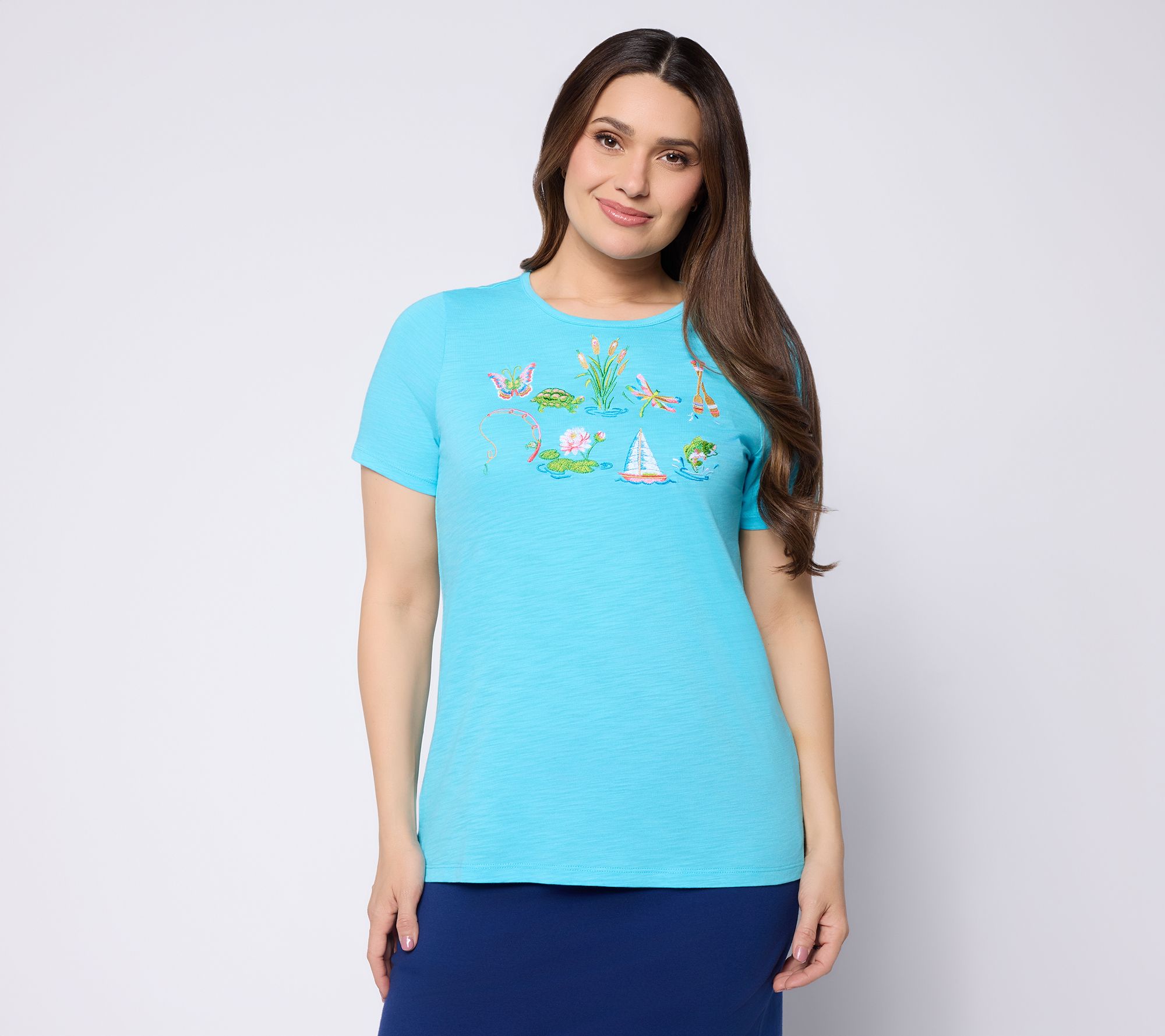 Quacker Factory Summer Daze Short Sleeve Top