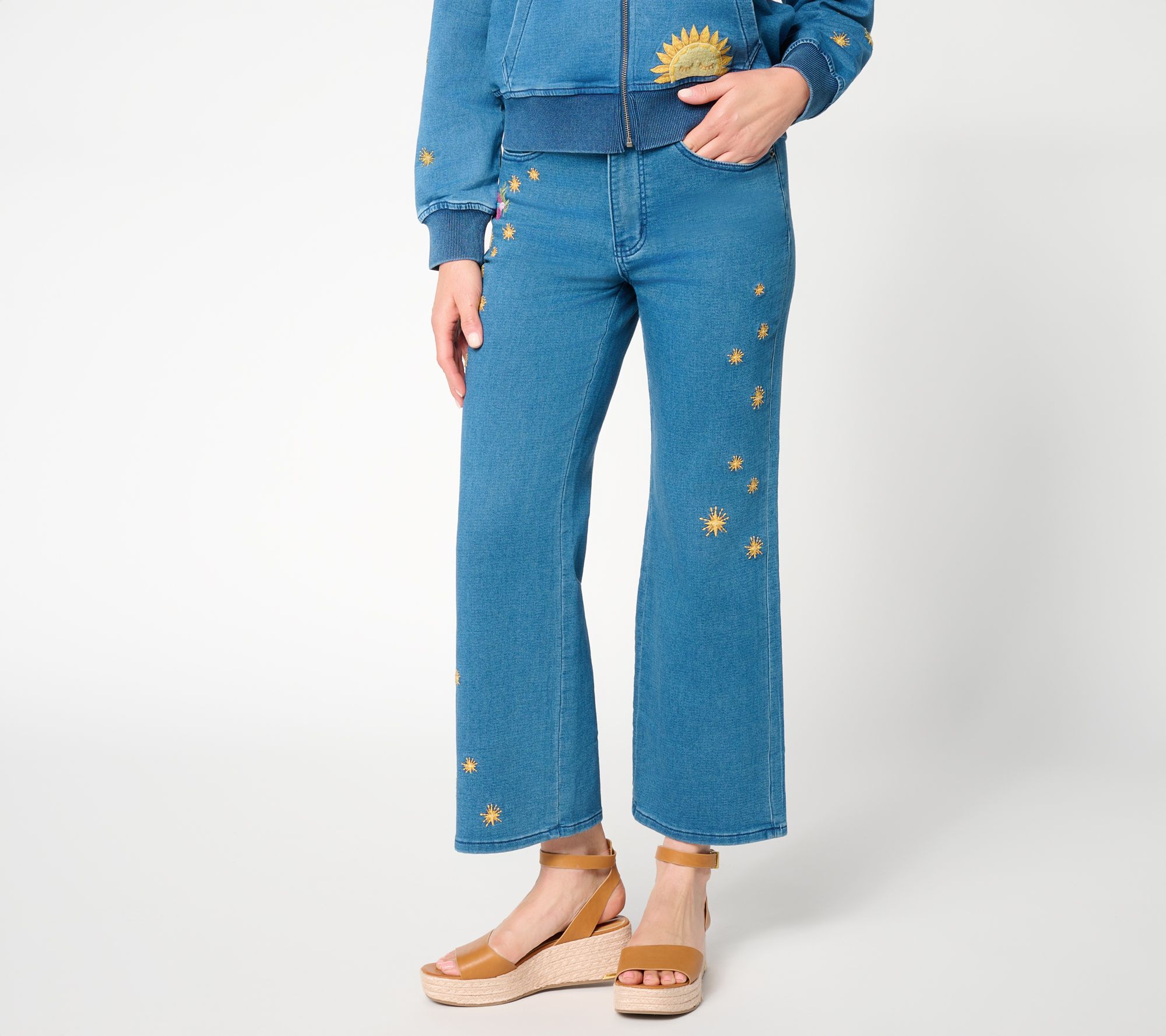 Driftwood Jeans Martha Crop Knit Denim Jeans