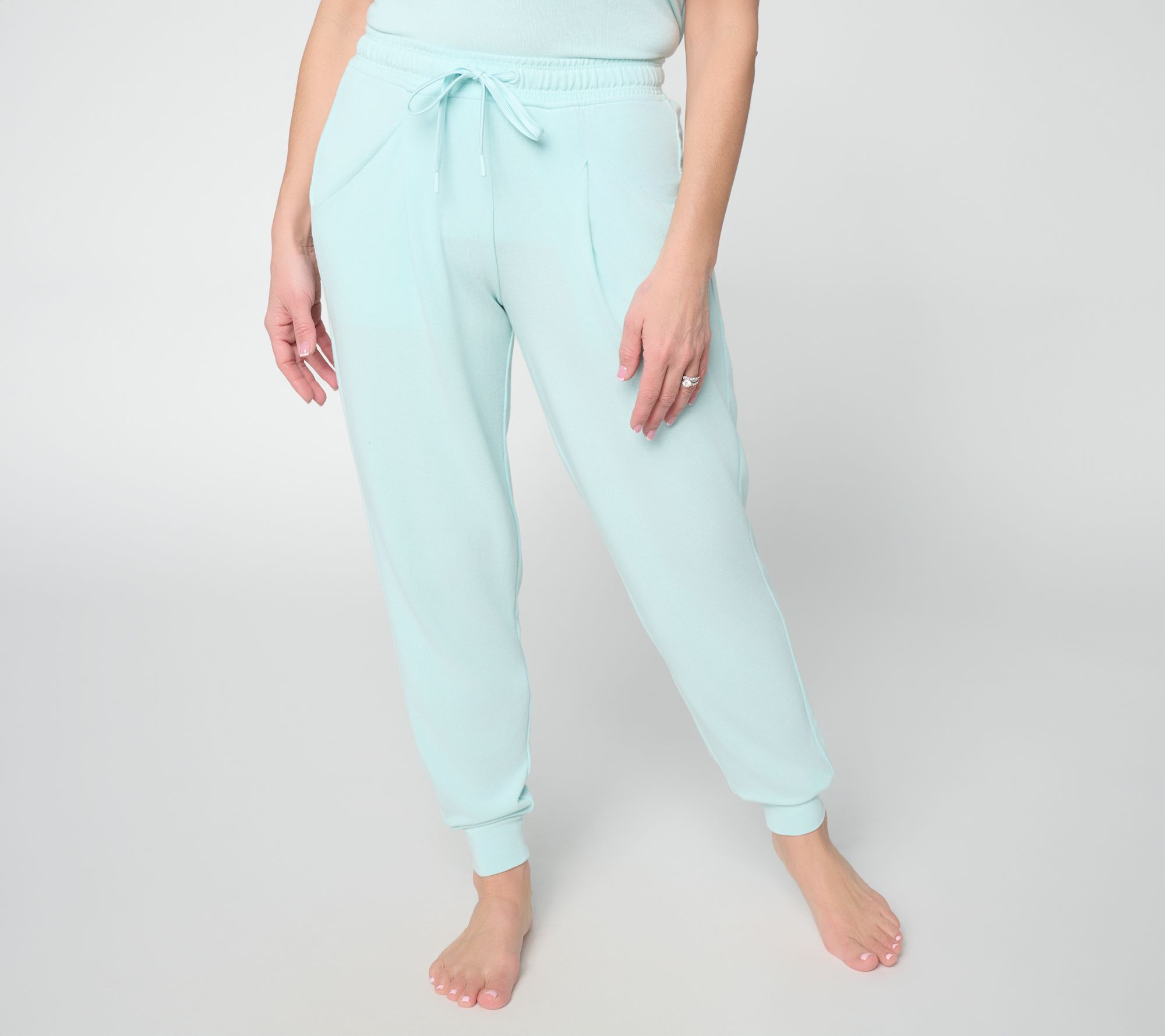 "As Is" Cuddl Duds Modern Jersey Knit Pleat Front Jogger