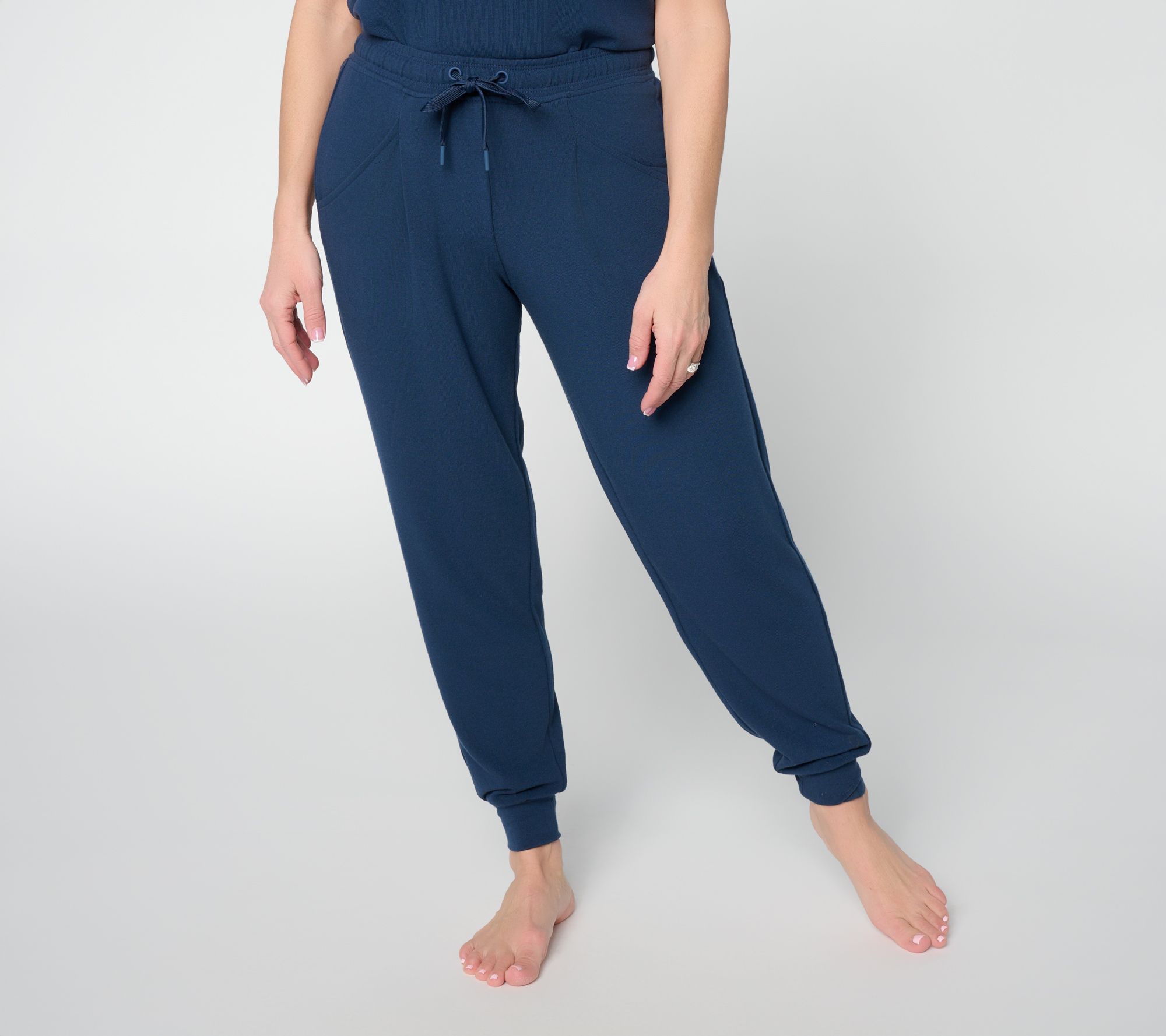 "As Is" Cuddl Duds Modern Jersey Knit Pleat Front Jogger