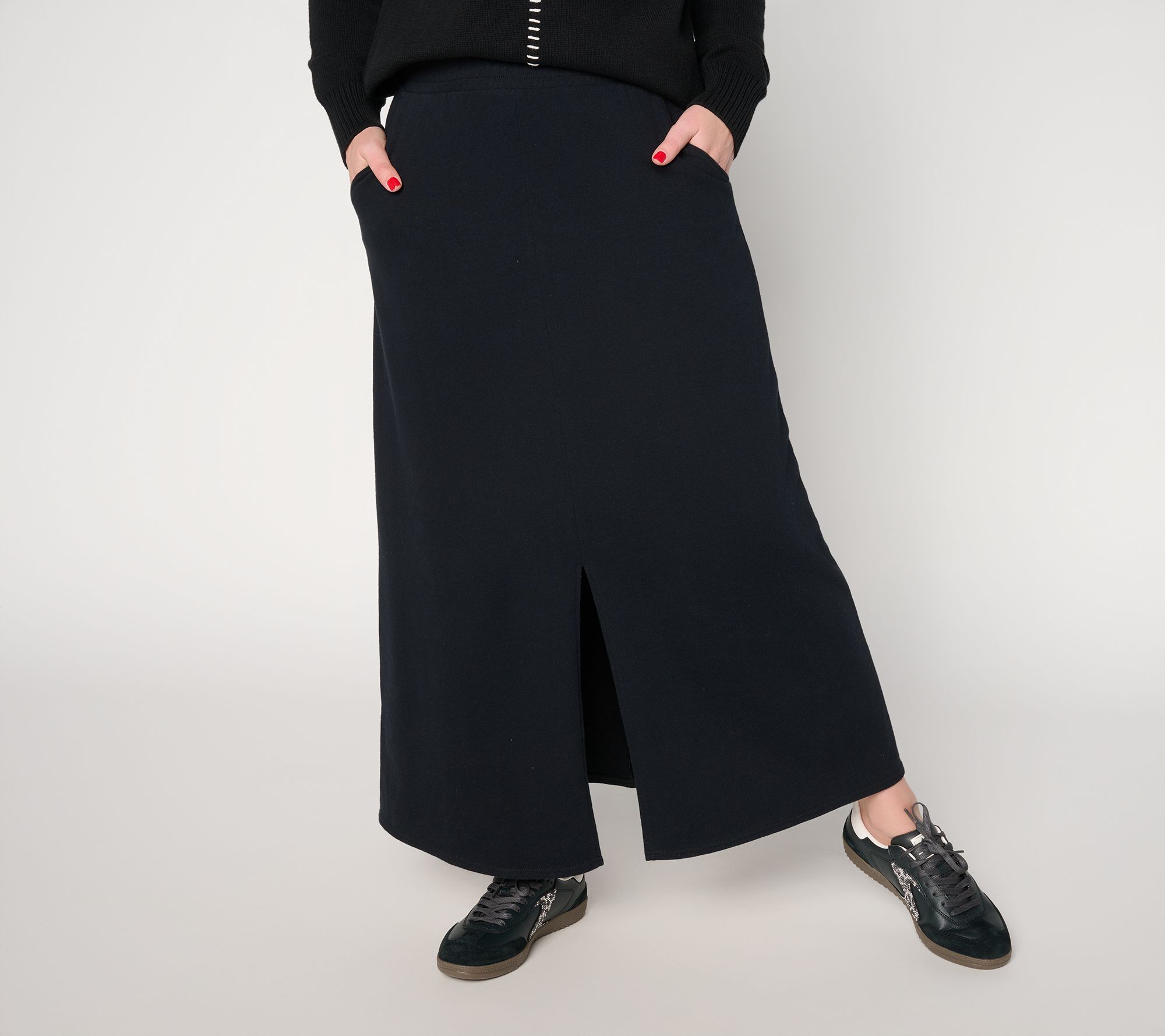 "As Is" Peace Love World Pull On Skirt with Center Front Vent