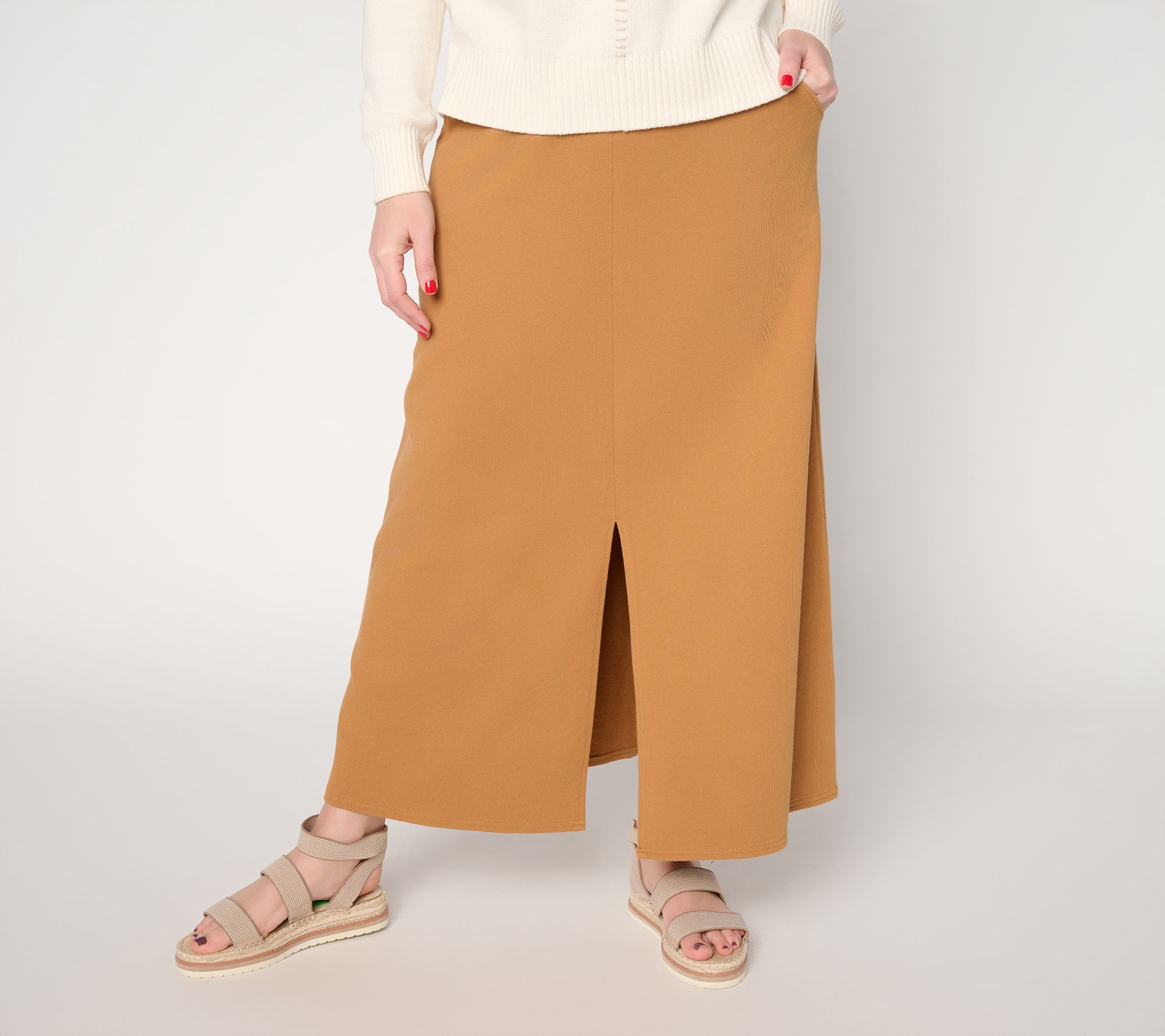 "As Is" Peace Love World Pull On Skirt with Center Front Vent