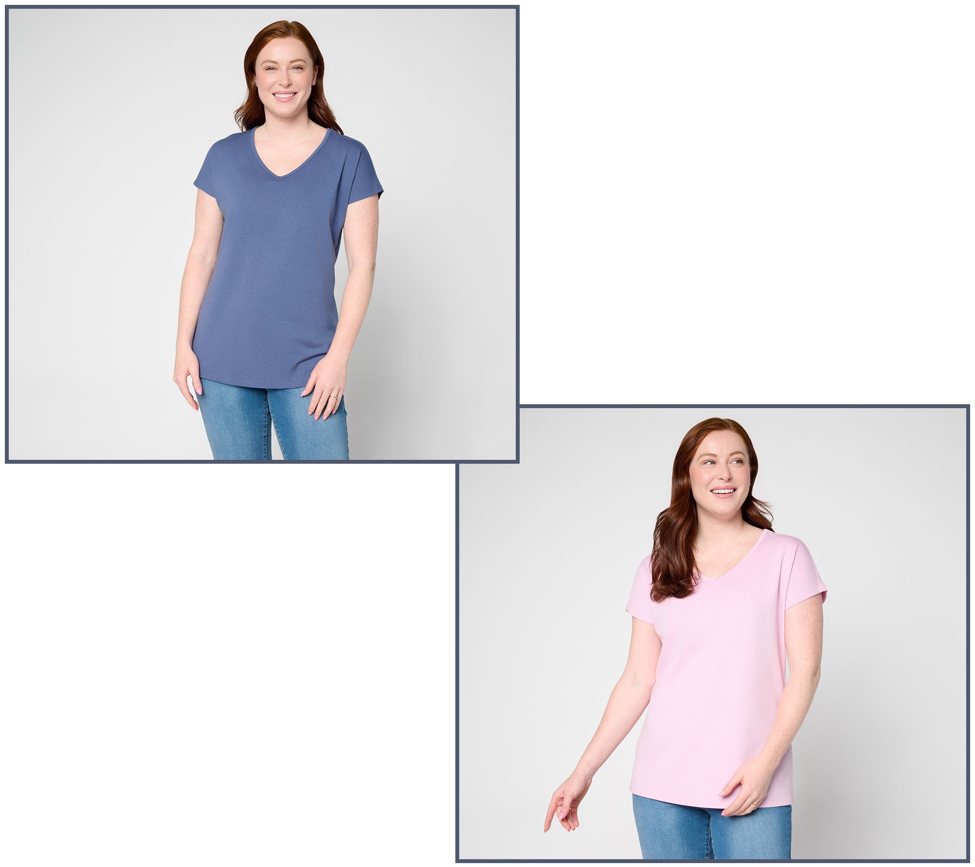 "As Is" Denim & Co. Essentials Favorite Jersey 2-Pack Dolman Sleeve Tops