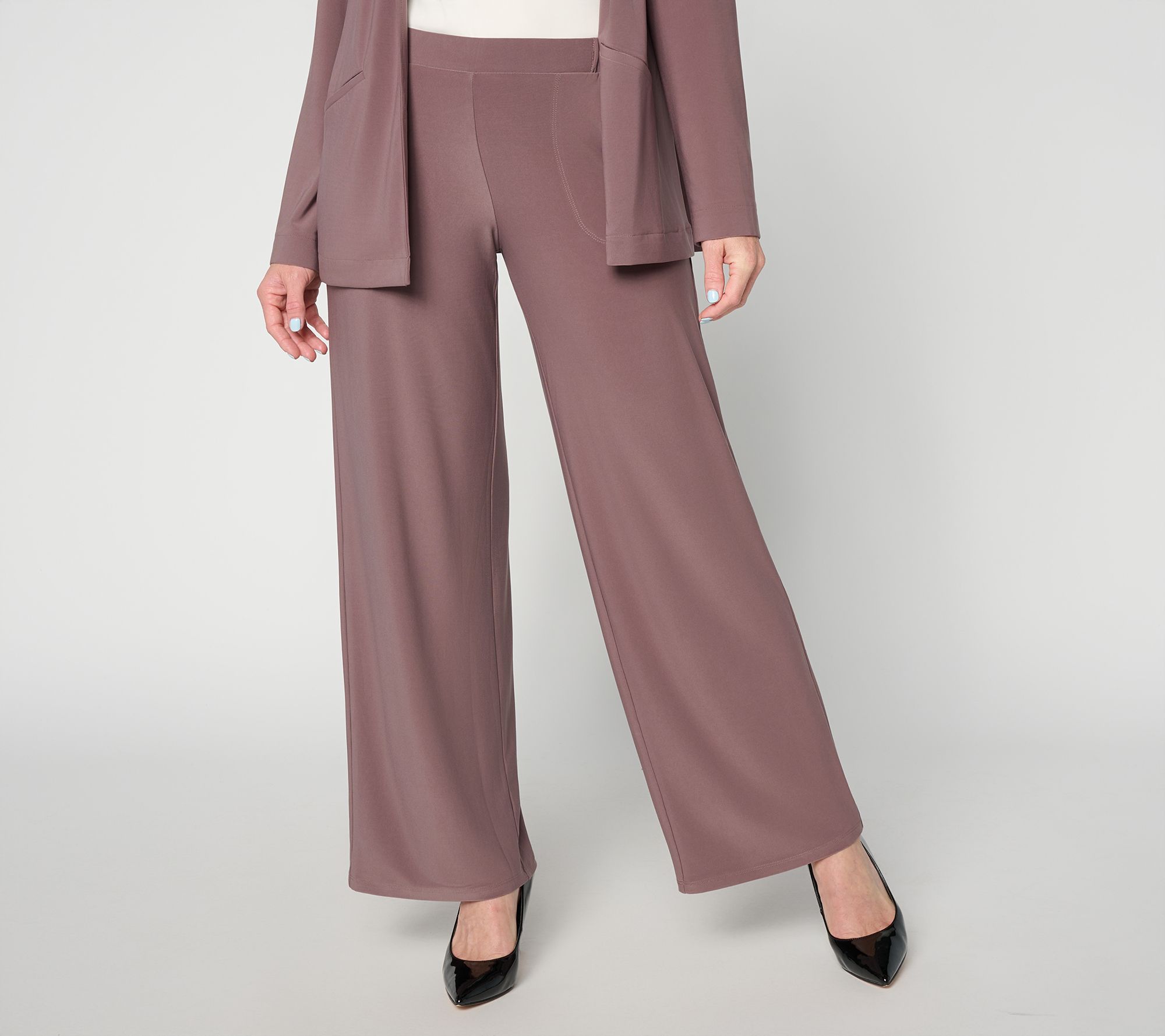 Women with Control Petite La Roma Jersey Wide Leg Icon Pant