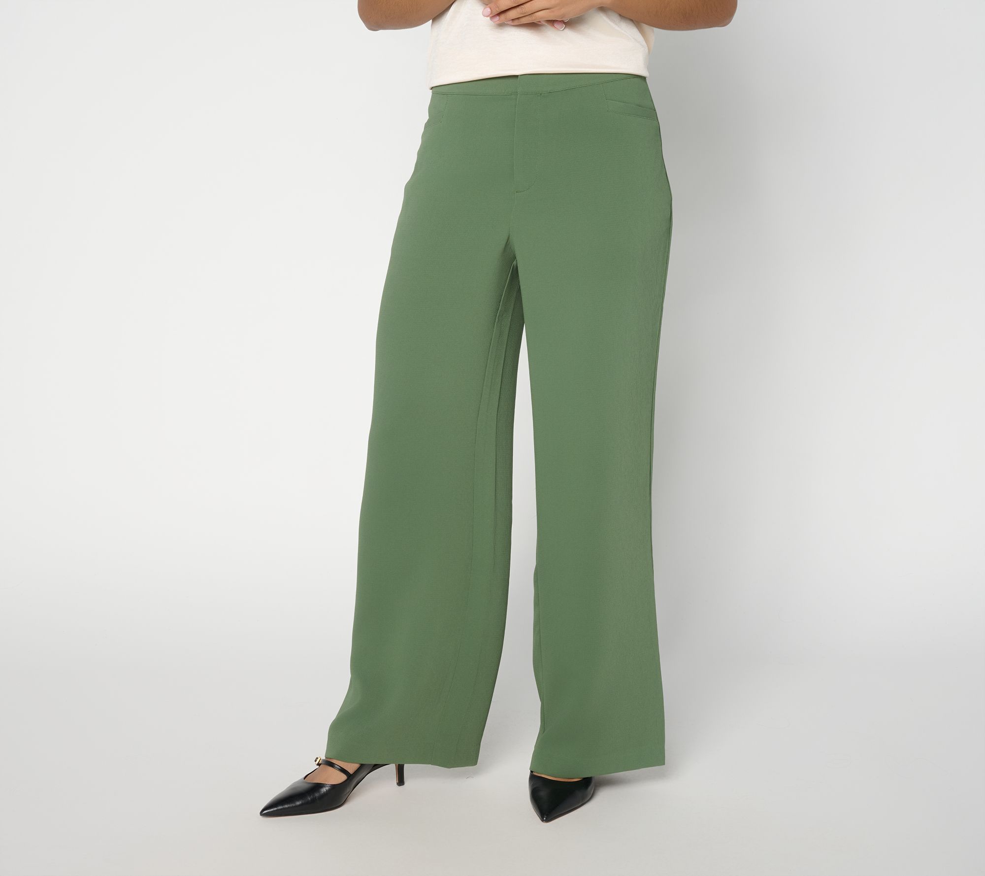"As Is" BEAUTIFUL by Lawrence Zarian Petite Pull-On Wide Leg Pant