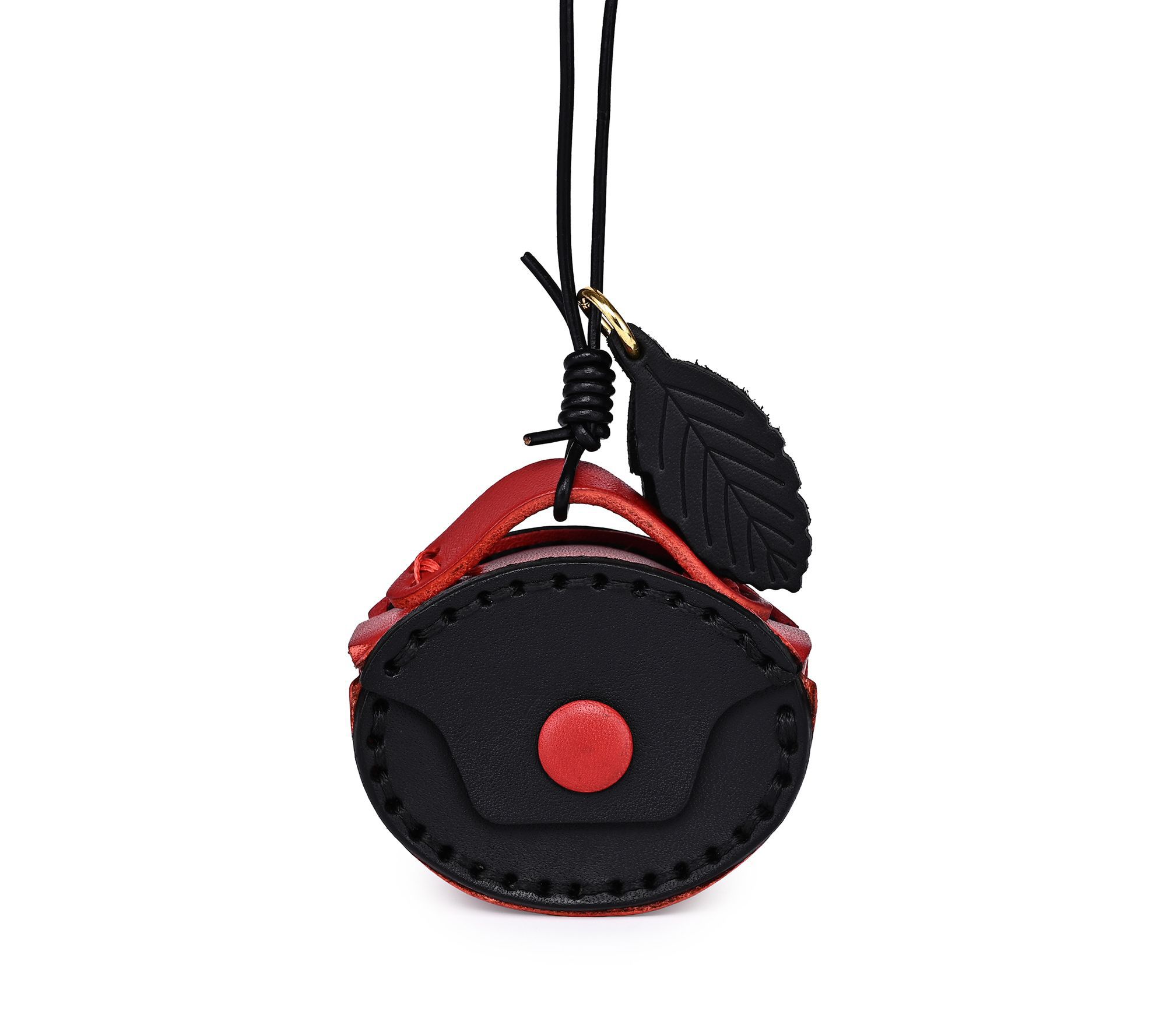 Old Trend Oval Mini Handcrafted Two Tone Leather Charm