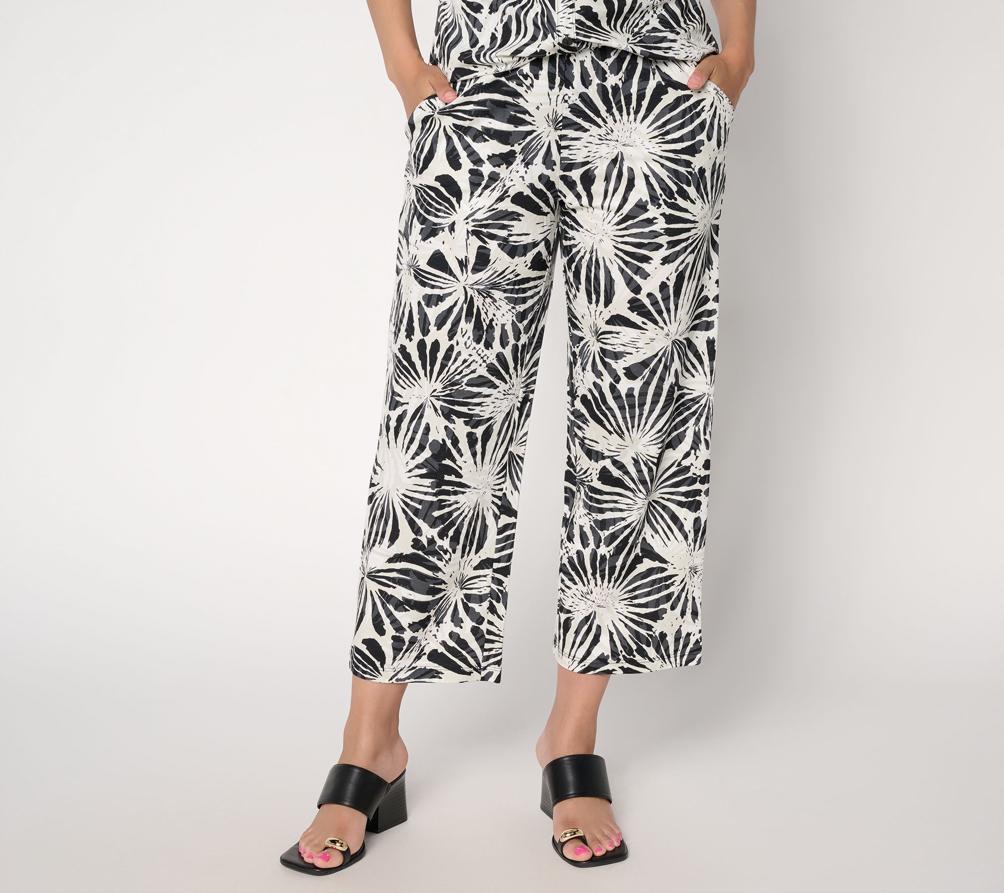 "As Is" Belle Beach by Kim Gravel Petite Cabana Knit Sands Crop Pant