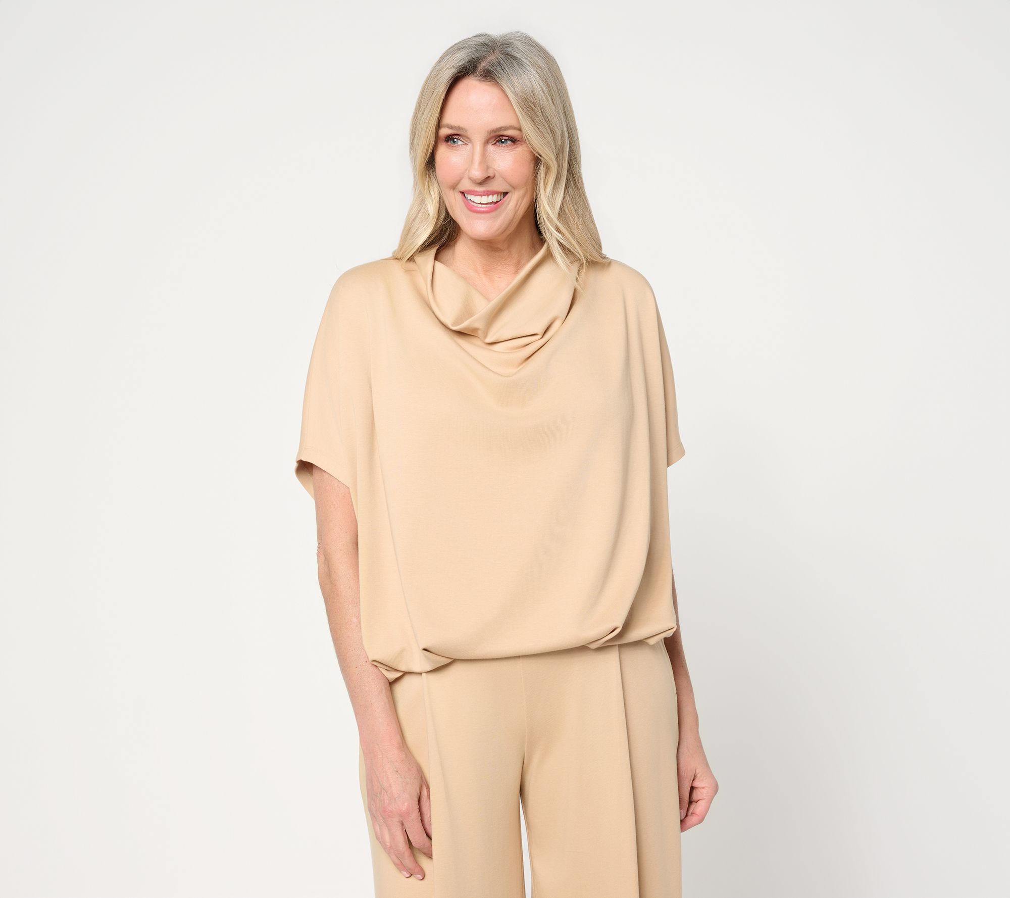 "As Is" Martha Stewart Signature Essentials Cowl -Neck Top