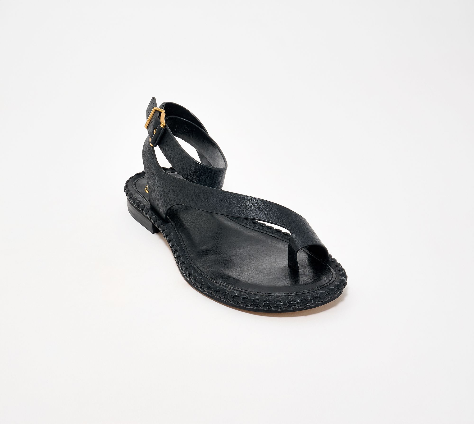 "As Is" Vince Camuto Leather Adjustable Toe Loop Sandal - Libahs