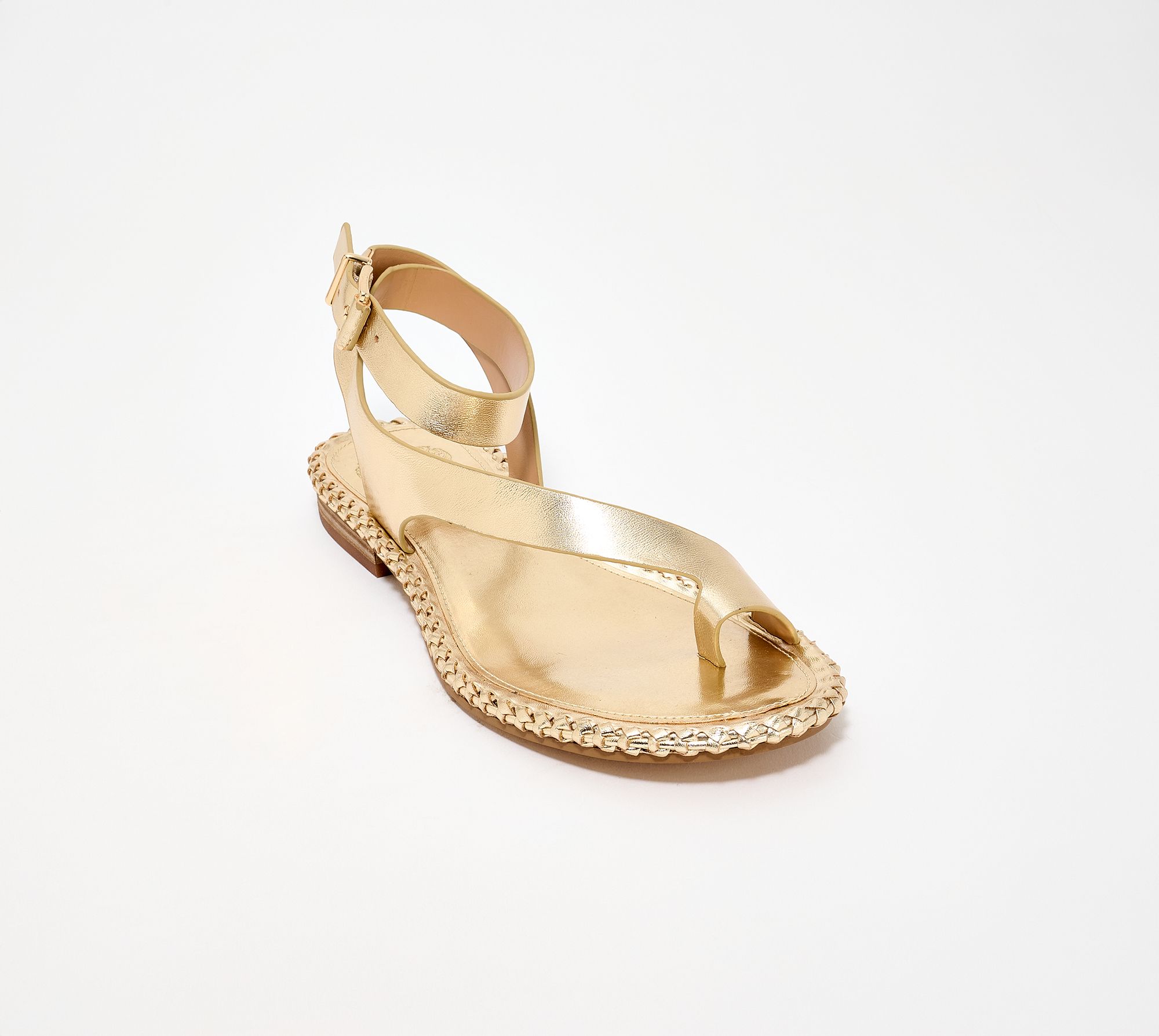 "As Is" Vince Camuto Leather Adjustable Toe Loop Sandal - Libahs