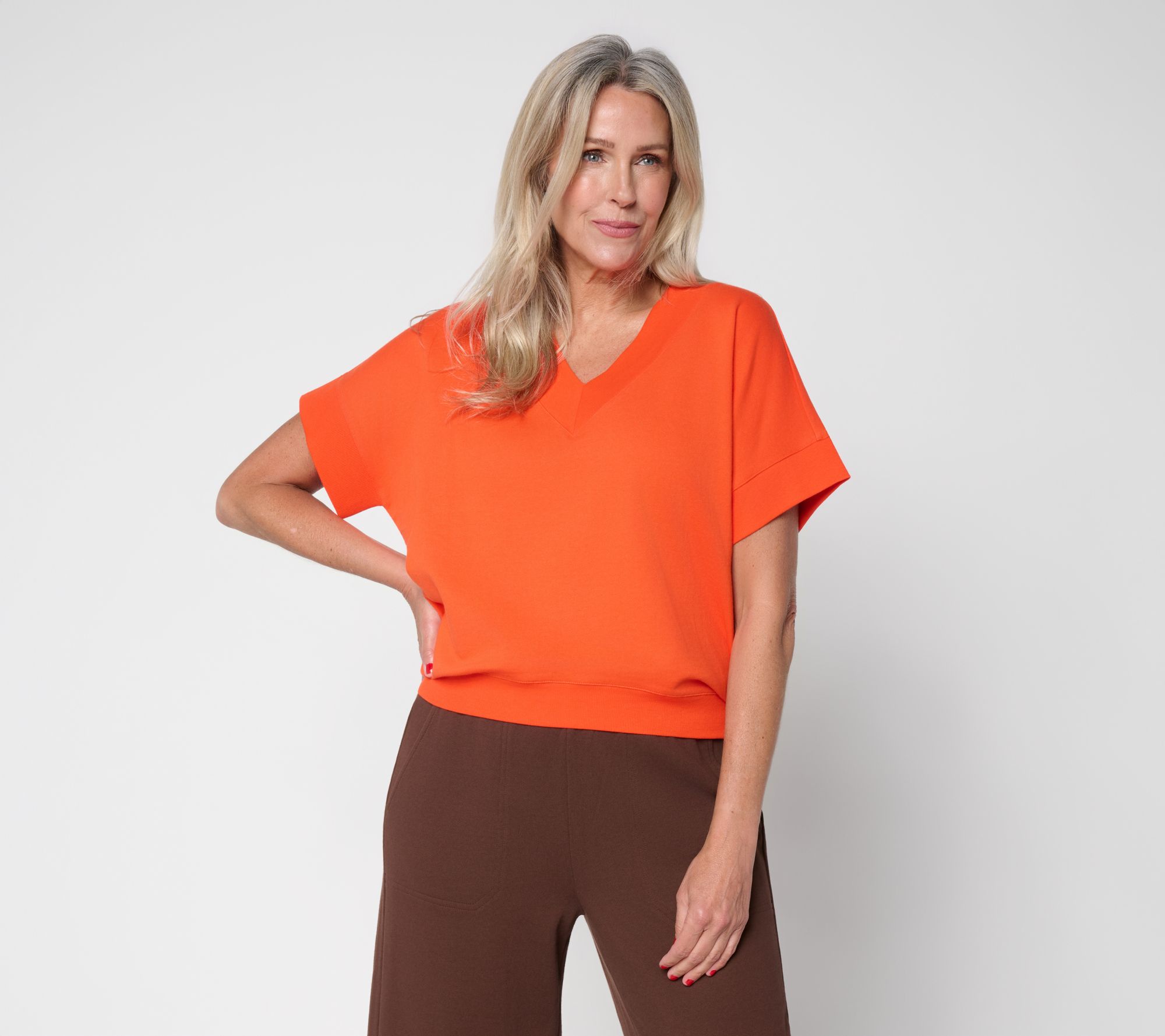 "As Is" Carla Rockmore Collection French Terry V-NeckSweatshrt