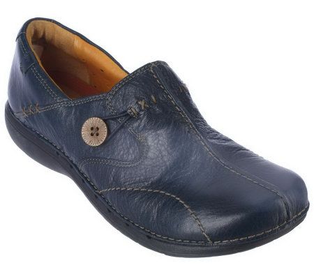 efterligne Diskriminere bladre Clarks Unstructured Leather Slip-on Shoes - Un.Loop - QVC.com