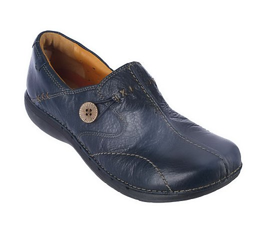 Clarks Unstructured Leather Slip-on Shoes - Un.Loop