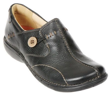 Aanmoediging Onhandig fout Clarks Unstructured Leather Slip-on Shoes - Un.Loop - QVC.com