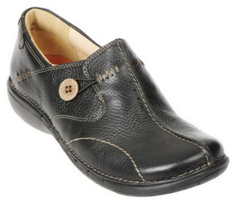 Clarks Unstructured Leather Slip-on Shoes - Un.Loop - A223884
