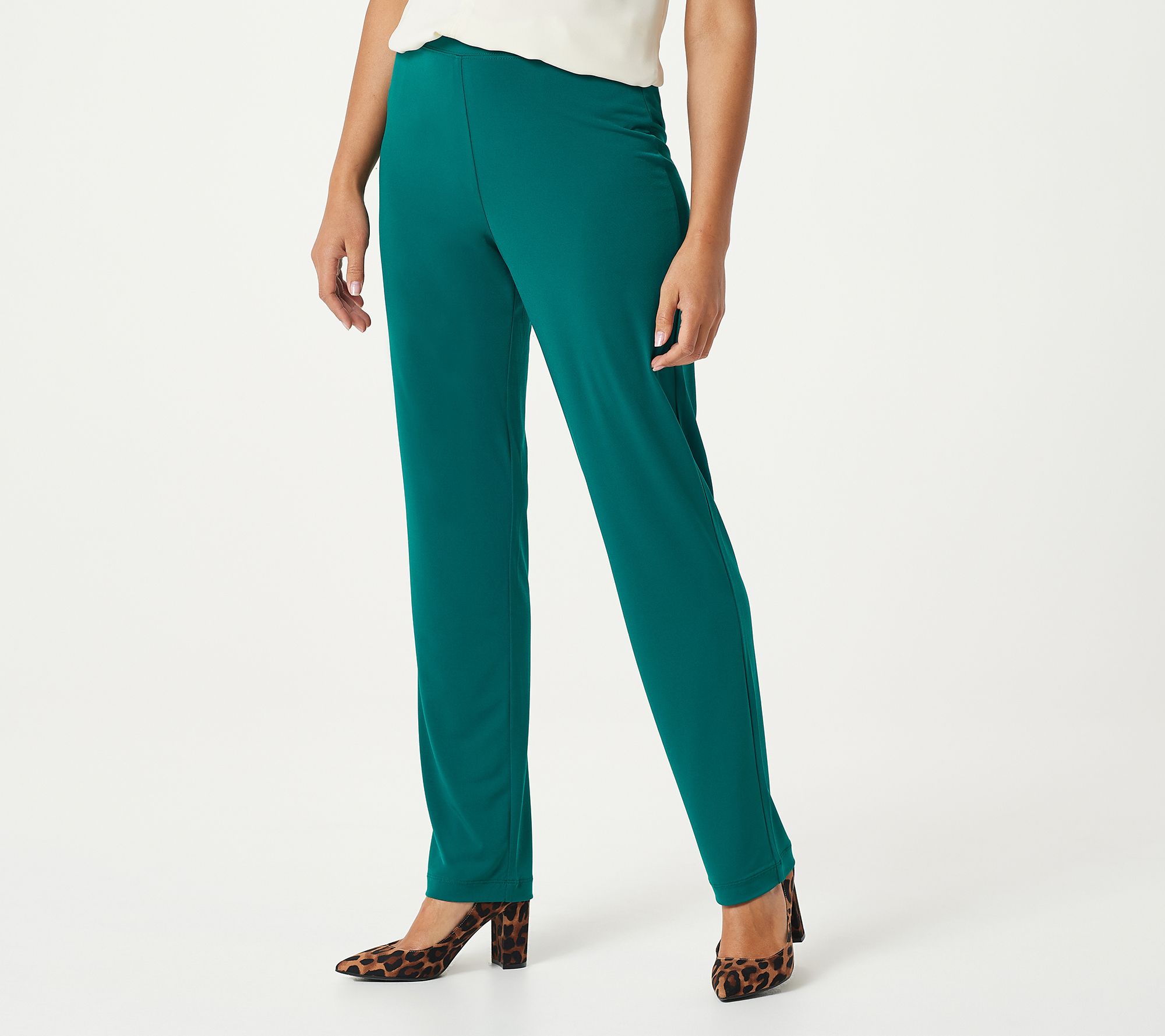 Susan Graver Petite Weekend Essentials Premium Stretch Slim Crop Pants 
