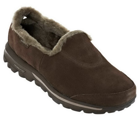 Skechers GOwalk Suede Slip-on Shoes with Faux Fur - Page 1 — QVC.com