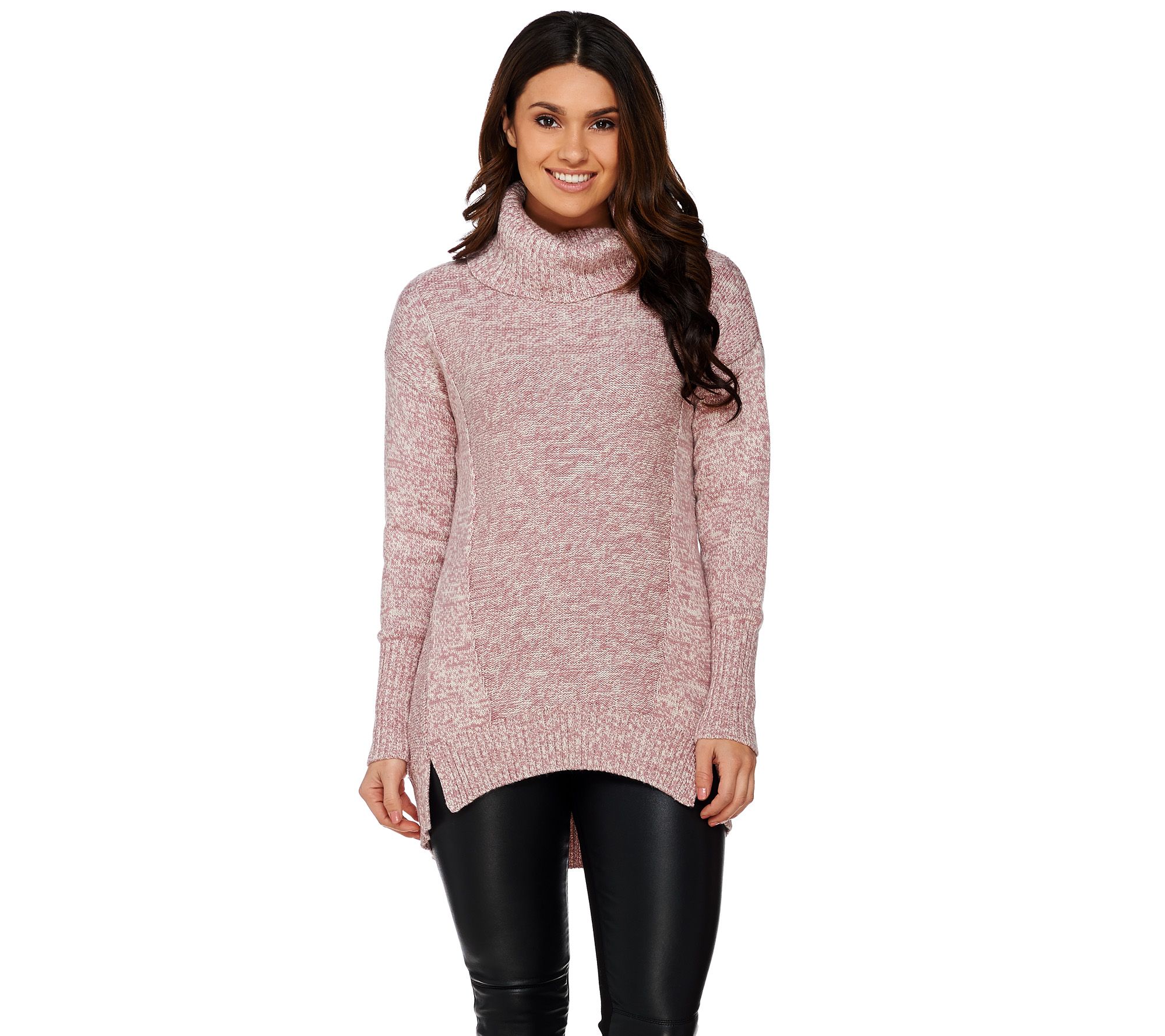 H by Halston Marled Long Sleeve Turtleneck Sweater - Page 1 — QVC.com