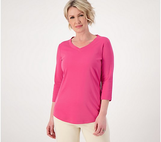 UP Ultrapink Missy Womens Woven Blouse 3/4 Sleeves Cold Shoulder 