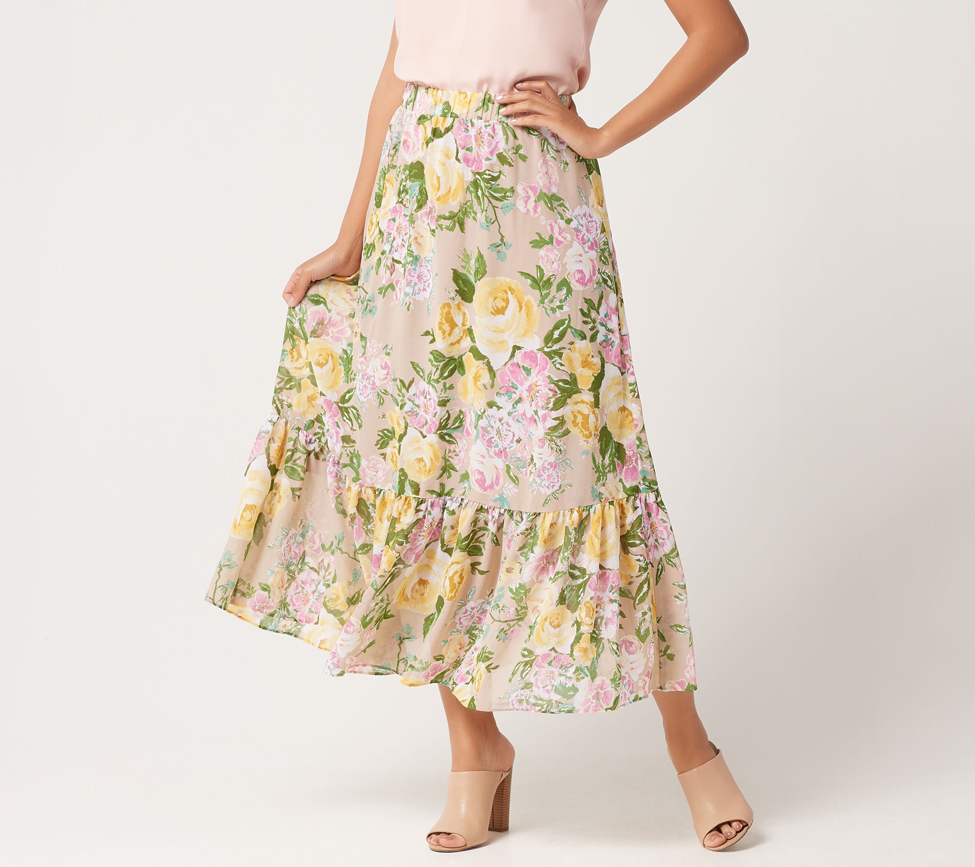 chiffon petite maxi skirt