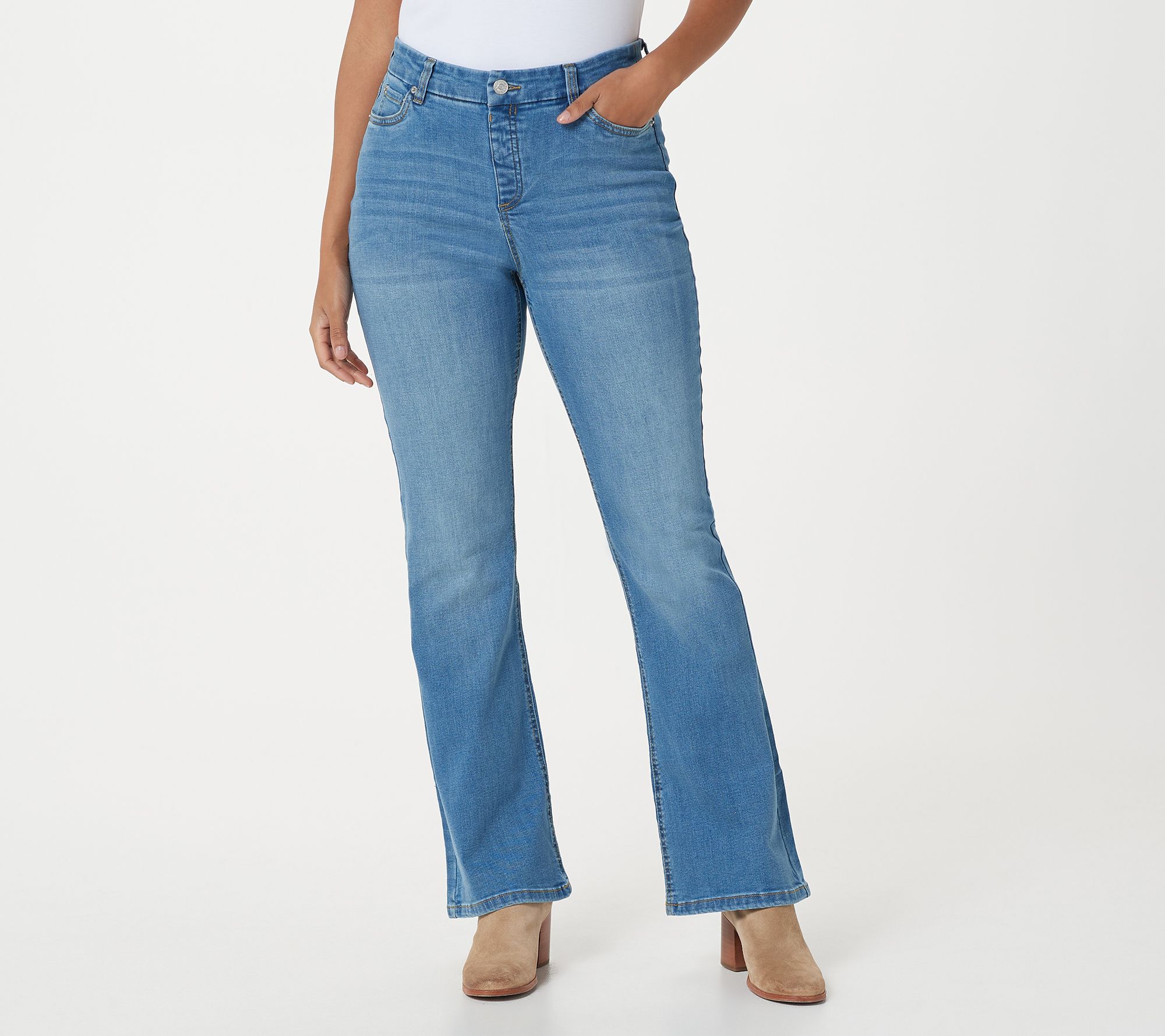 qvc denim and company distressed jeans