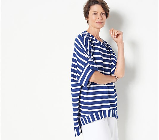 Attitudes by Renee Petite Solid or Stripe Batwing Tunic