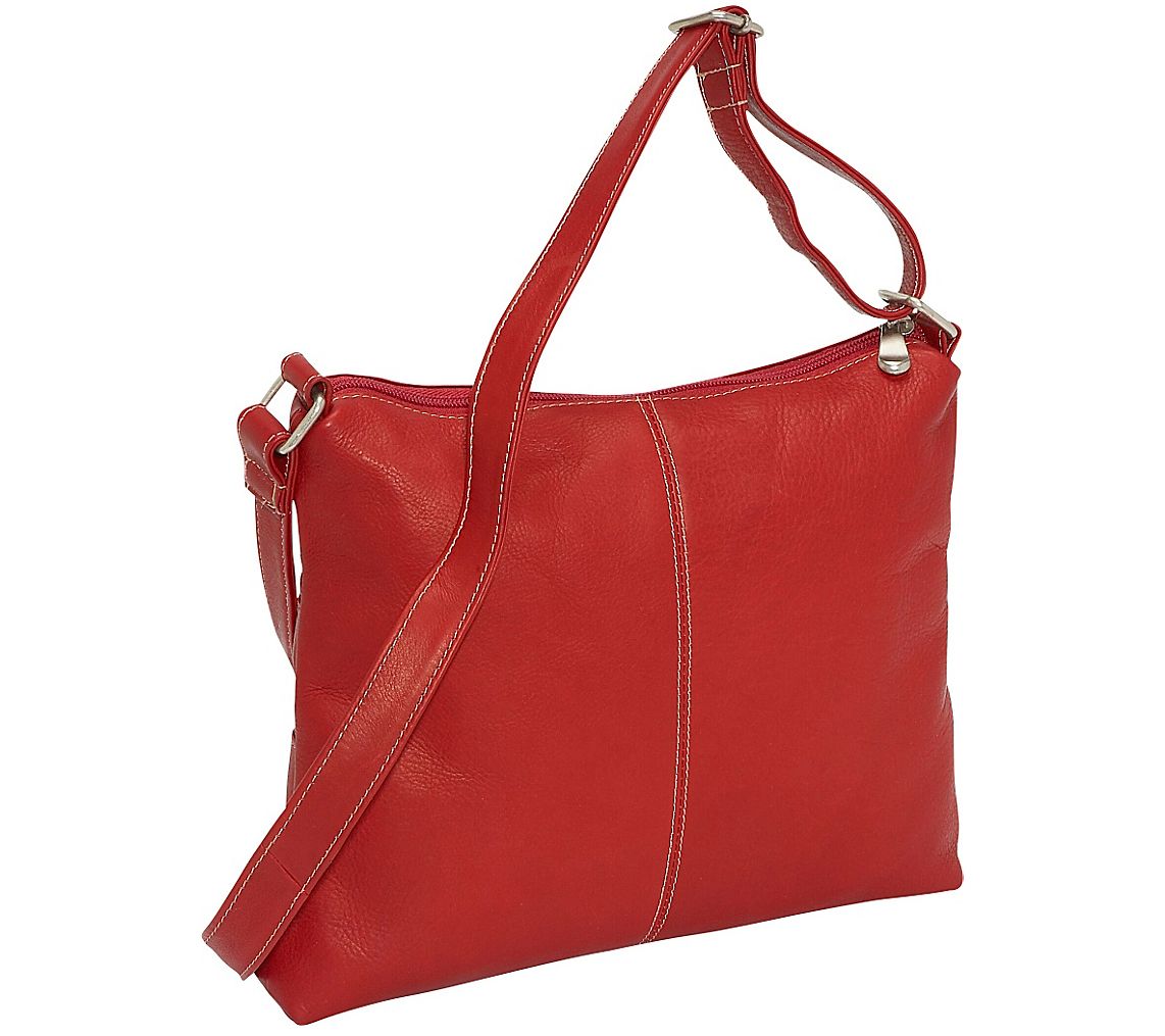 Le Donne Leather Two Zip Crossbody Bag - QVC.com